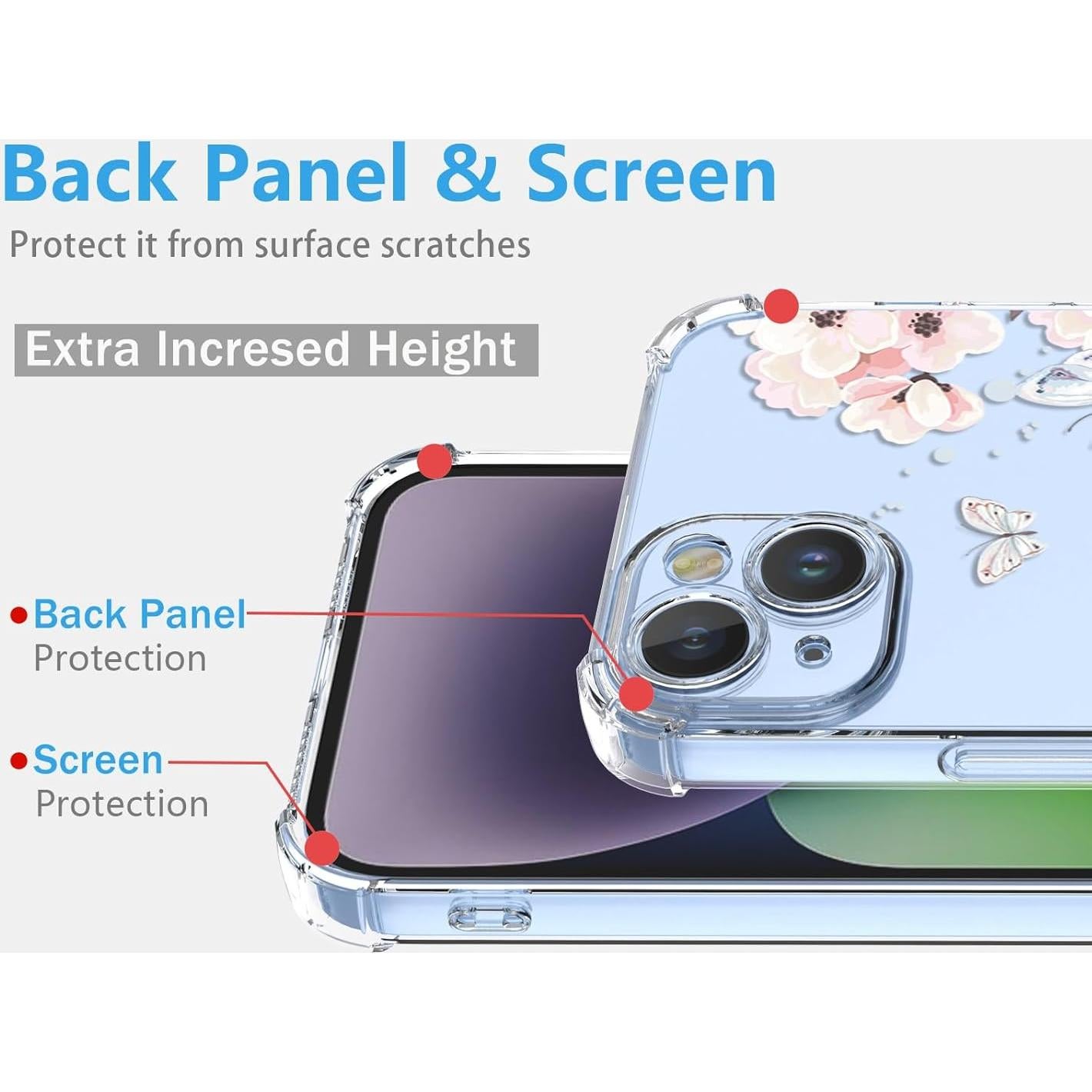 Funda TPU Huawei Pura 70 Pro Flores y Mariposas Transparente