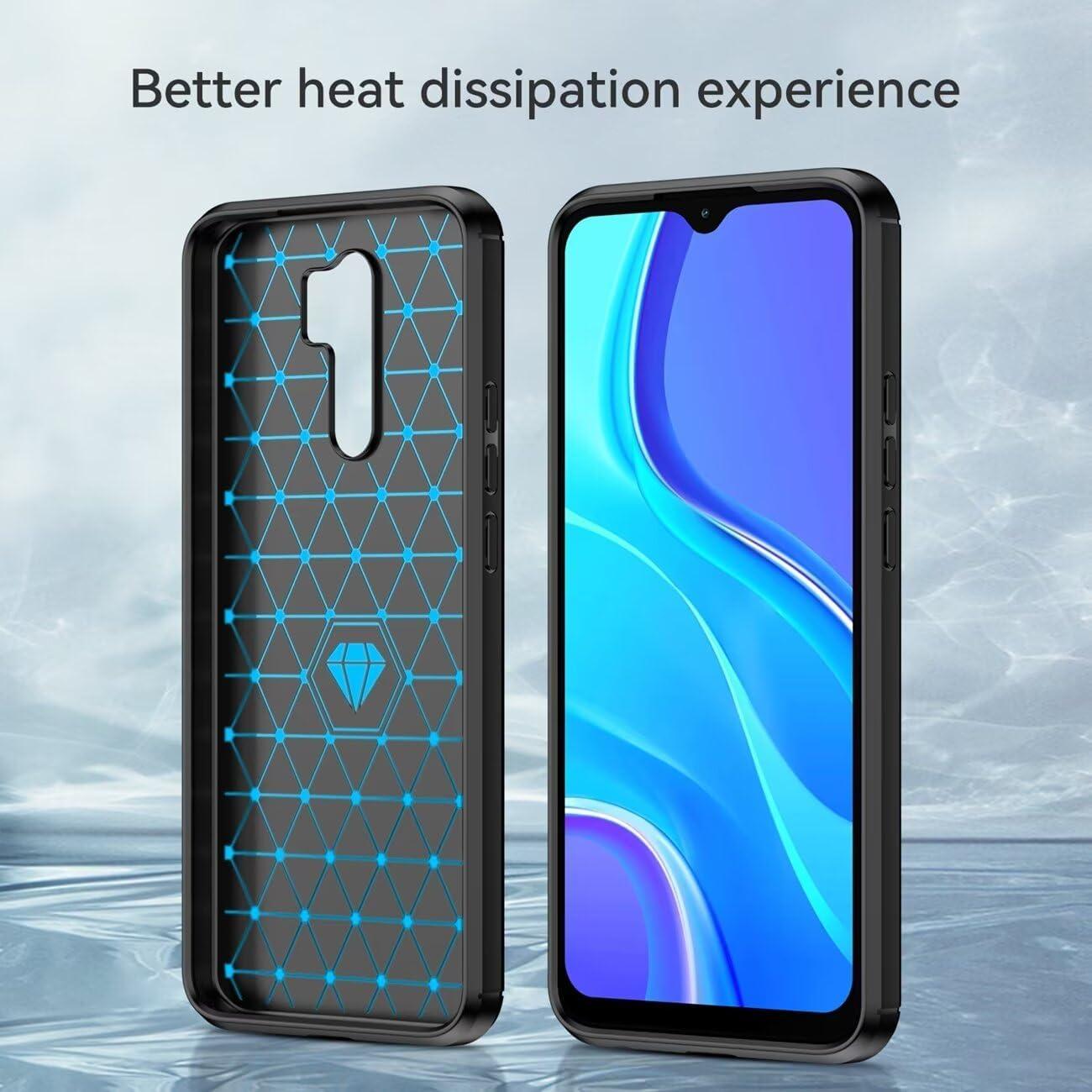 Funda TPU Fibra de Carbono para Xiaomi Redmi 9 Negra