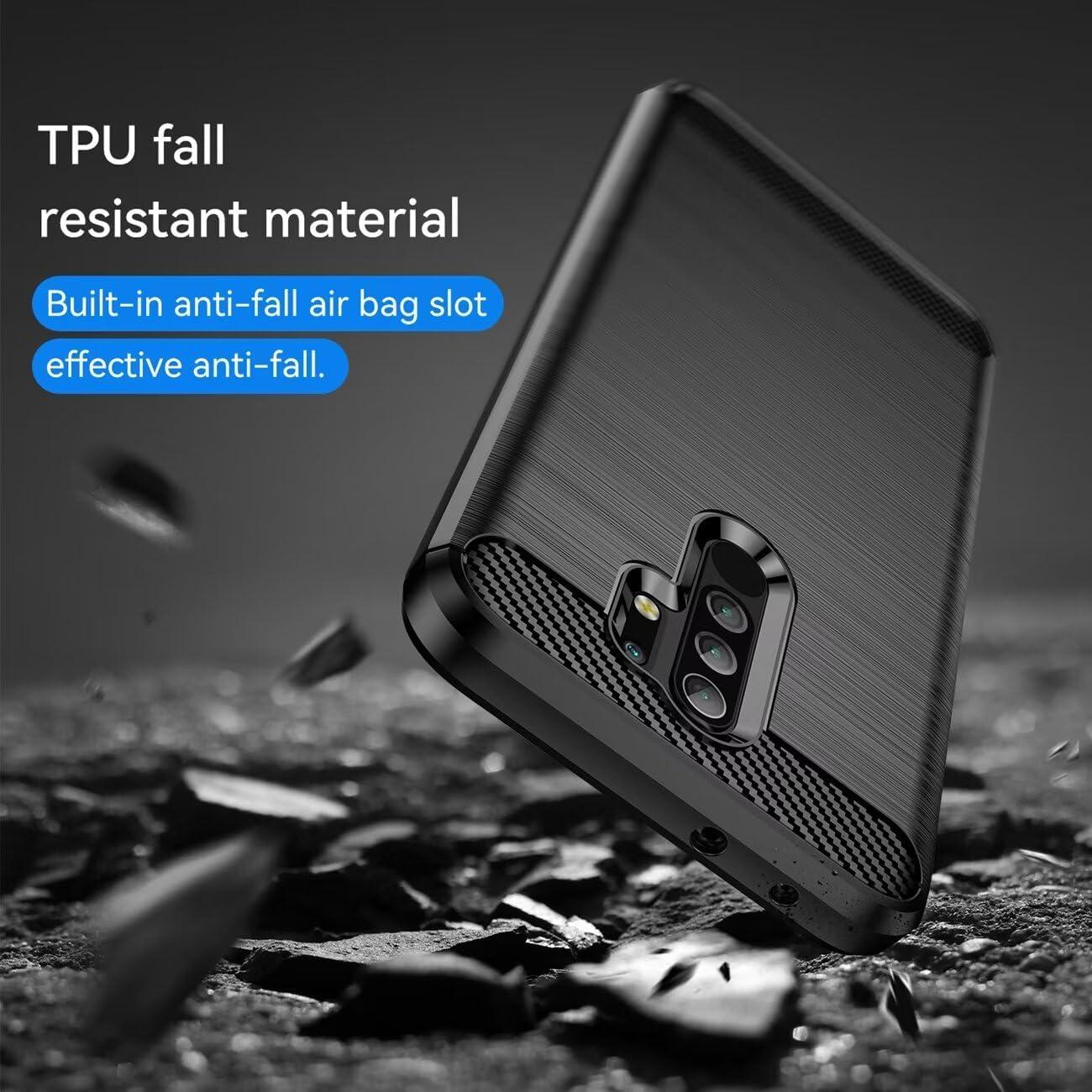 Funda TPU Fibra de Carbono para Xiaomi Redmi 9 Negra