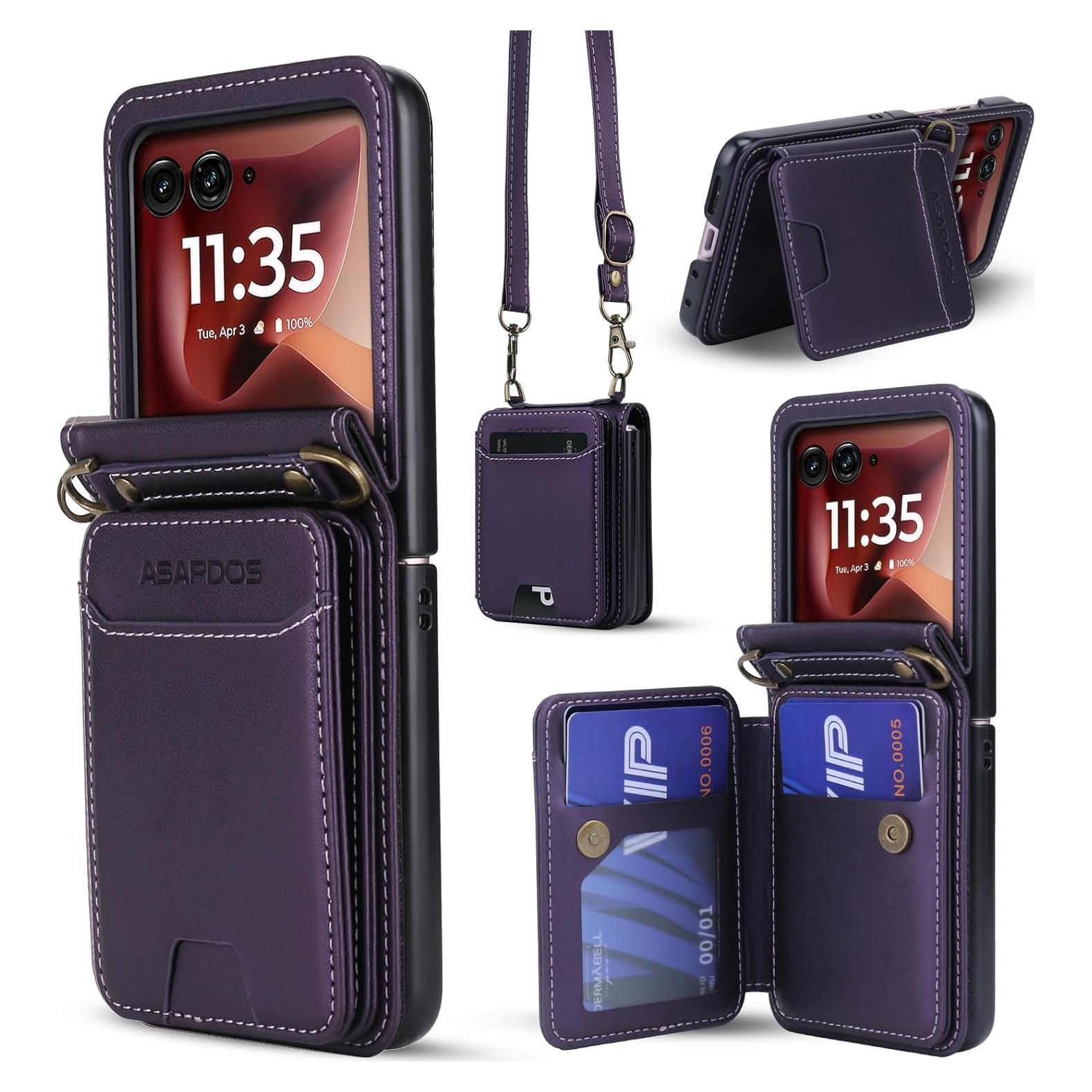 Funda Cartera ASAPDOS para Motorola Razr 2025 Ultra - Morado