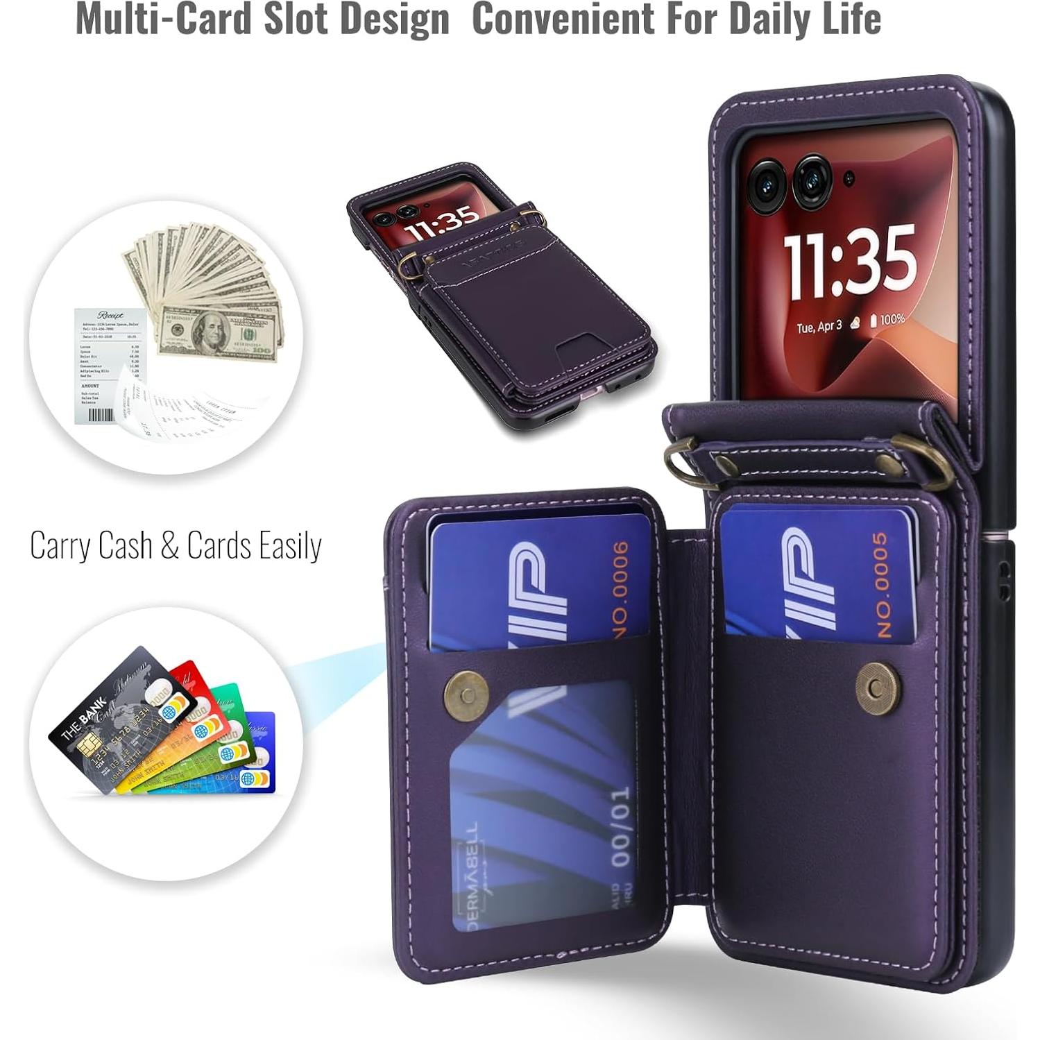 Funda Cartera ASAPDOS para Motorola Razr 2025 Ultra - Morado