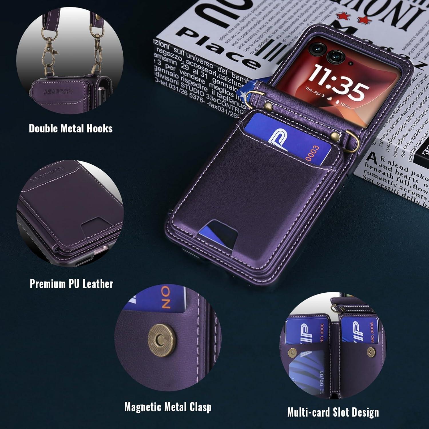 Funda Cartera ASAPDOS para Motorola Razr 2025 Ultra - Morado