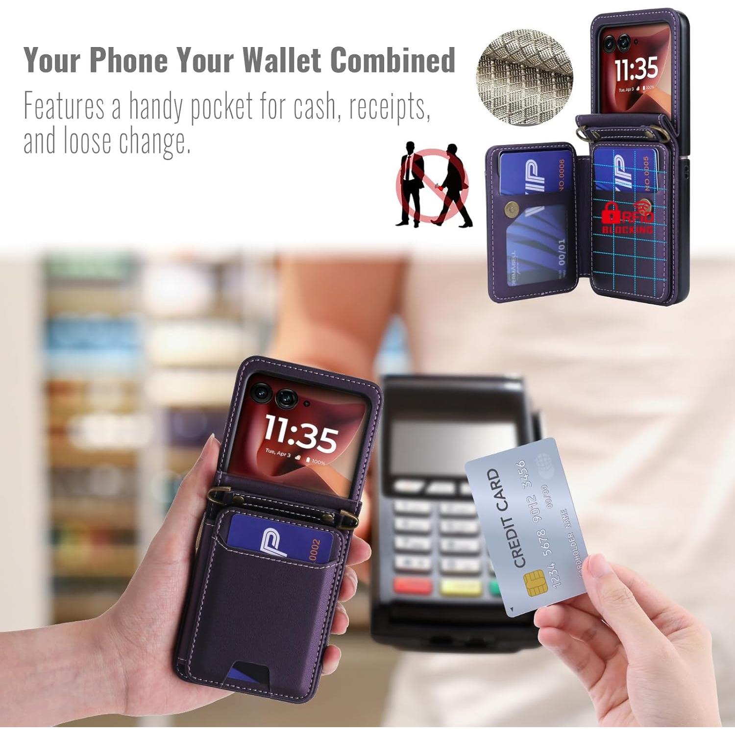 Funda Cartera ASAPDOS para Motorola Razr 2025 Ultra - Morado