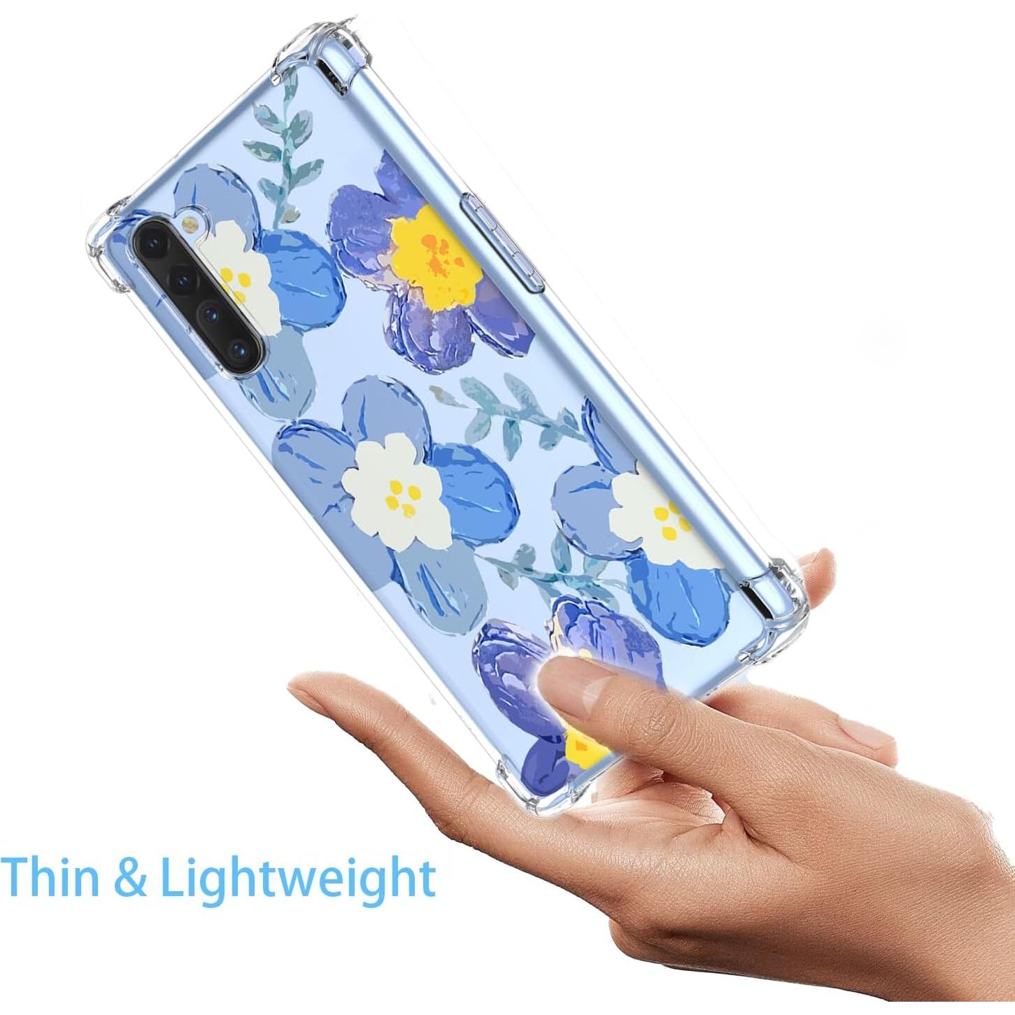 Funda suave Oppo Reno 3A floral azul con protección anti-caída