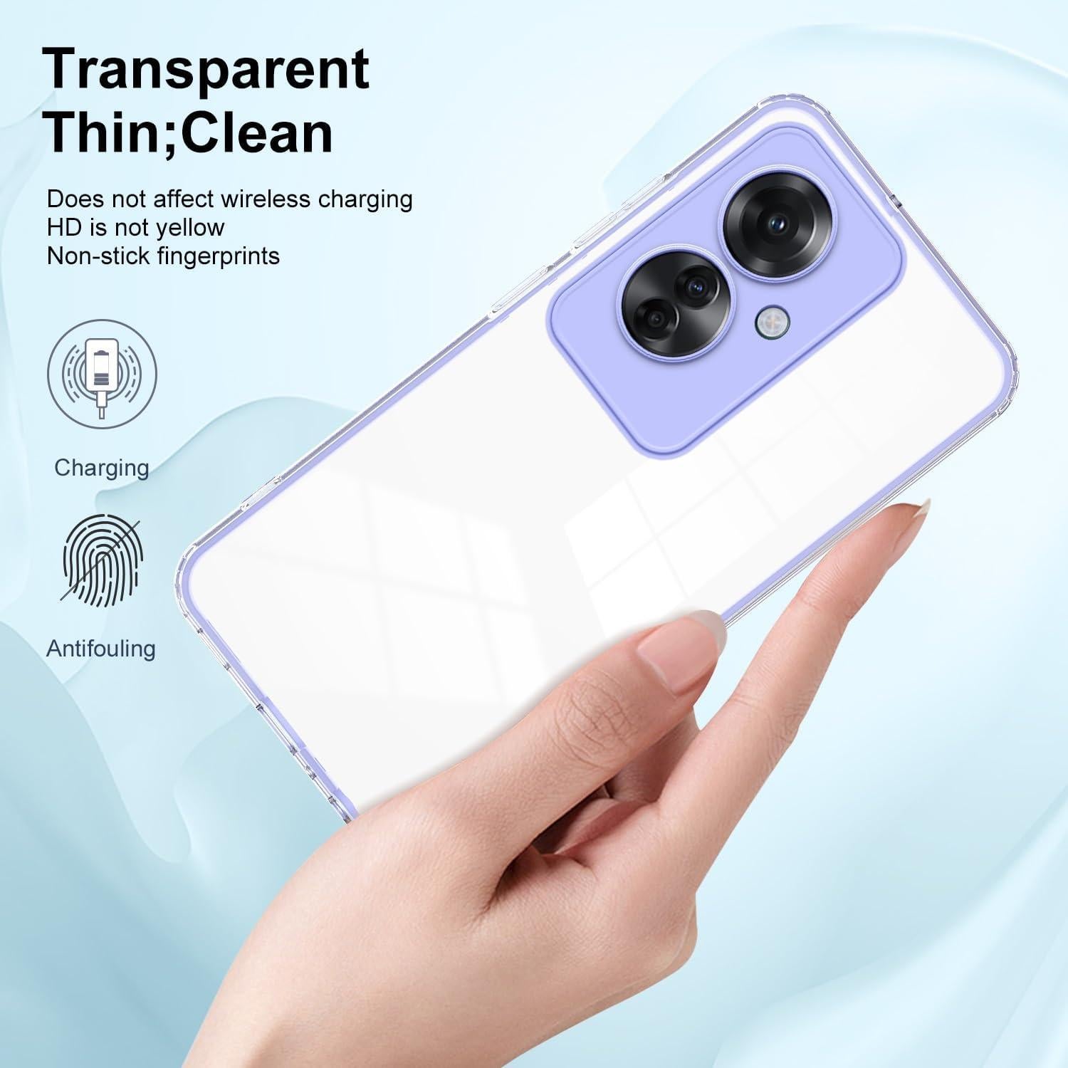 Funda Transparente Antirayaduras CXDFCDBS para OPPO Reno 11F