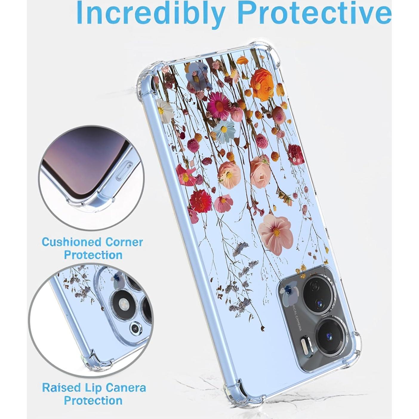 Funda Floral Vivo Y16 4G / Y02S 4G - TPU Transparente
