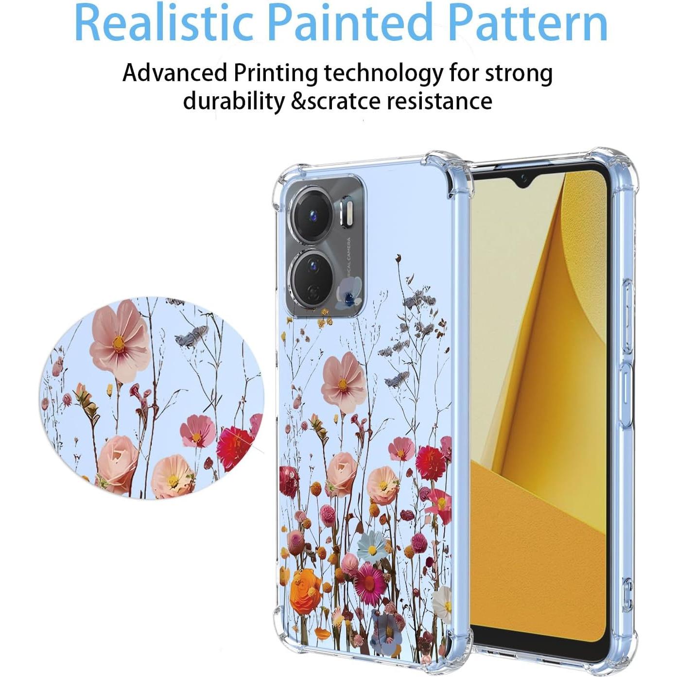 Funda Floral Vivo Y16 4G / Y02S 4G - TPU Transparente
