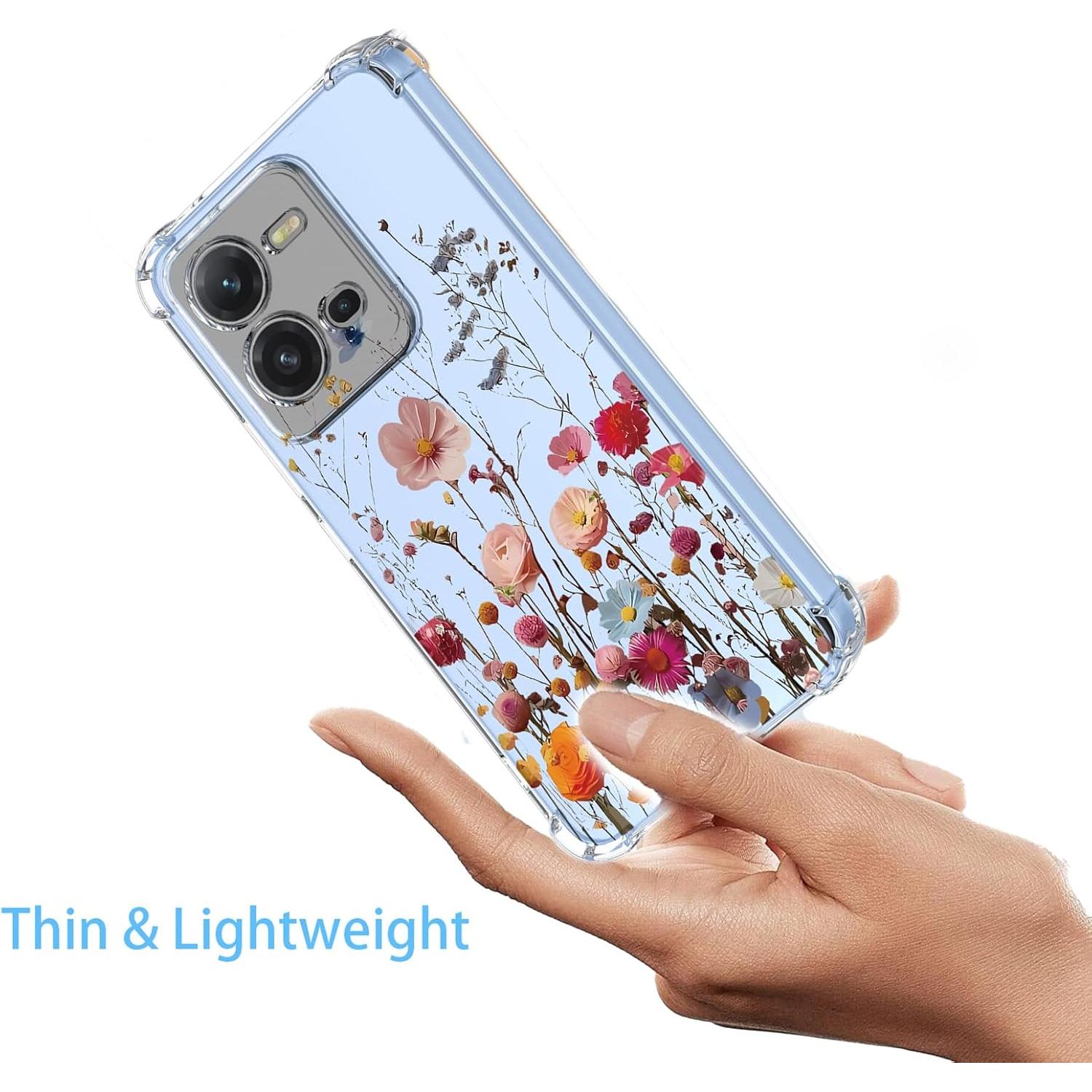 Funda Floral Vivo V25 5G/V25E/X80 Lite TPU Transparente