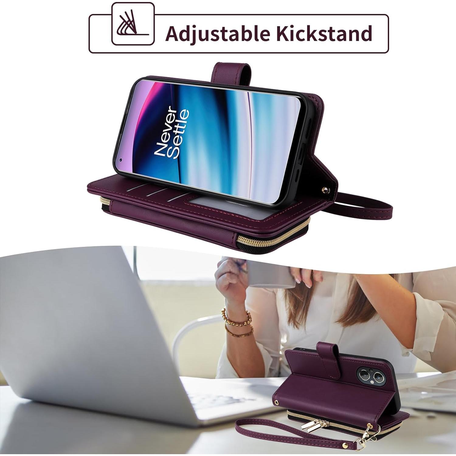 Funda Cartera Furiet para OnePlus Nord N20 5G - Rojo Vino