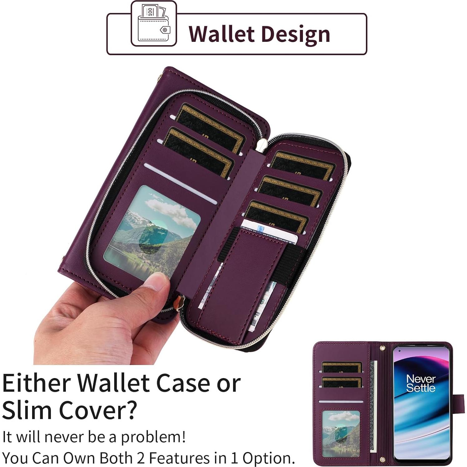 Funda Cartera Furiet para OnePlus Nord N20 5G - Rojo Vino