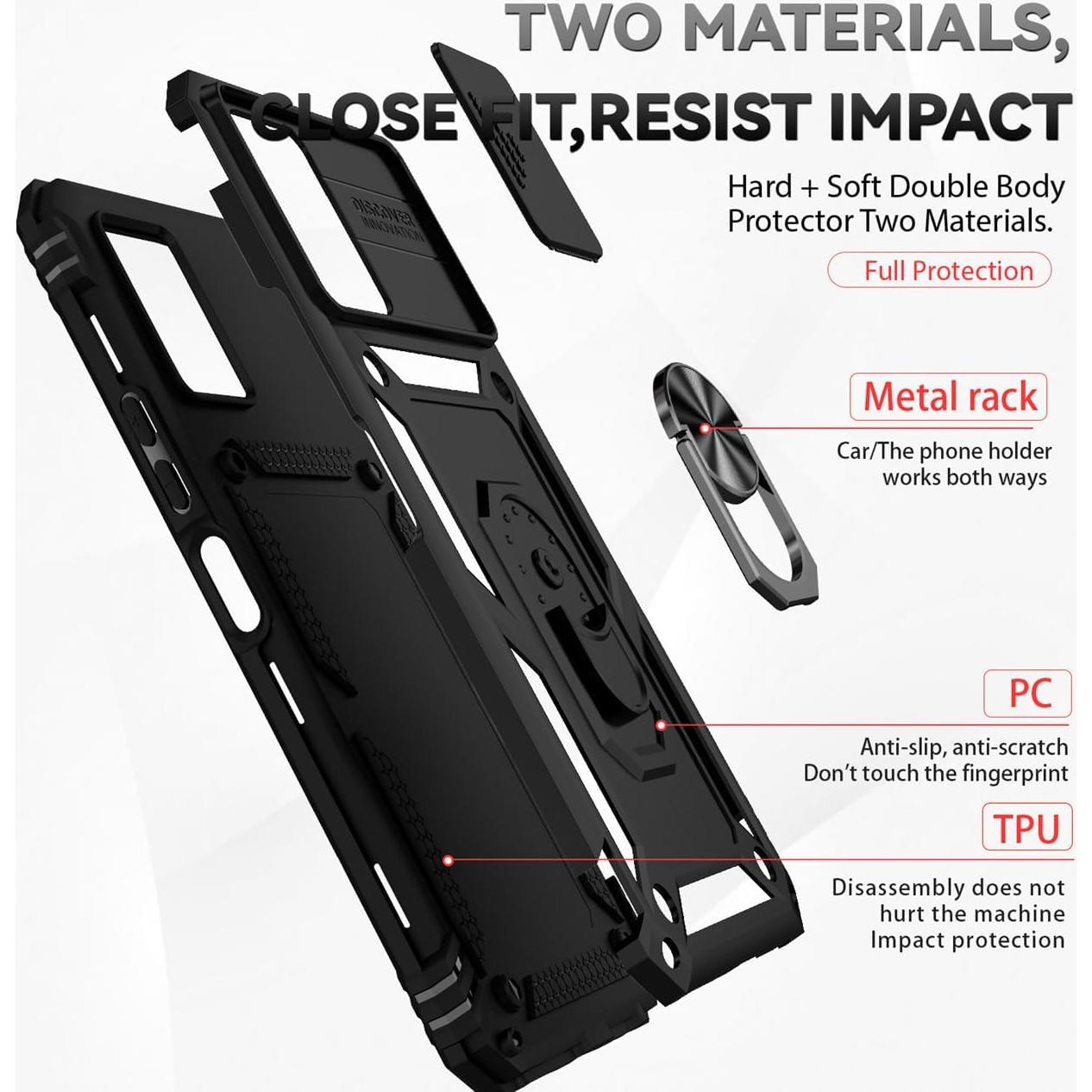 Funda Magnética para Vivo Y21/Y33S con Soporte 360° - Negro