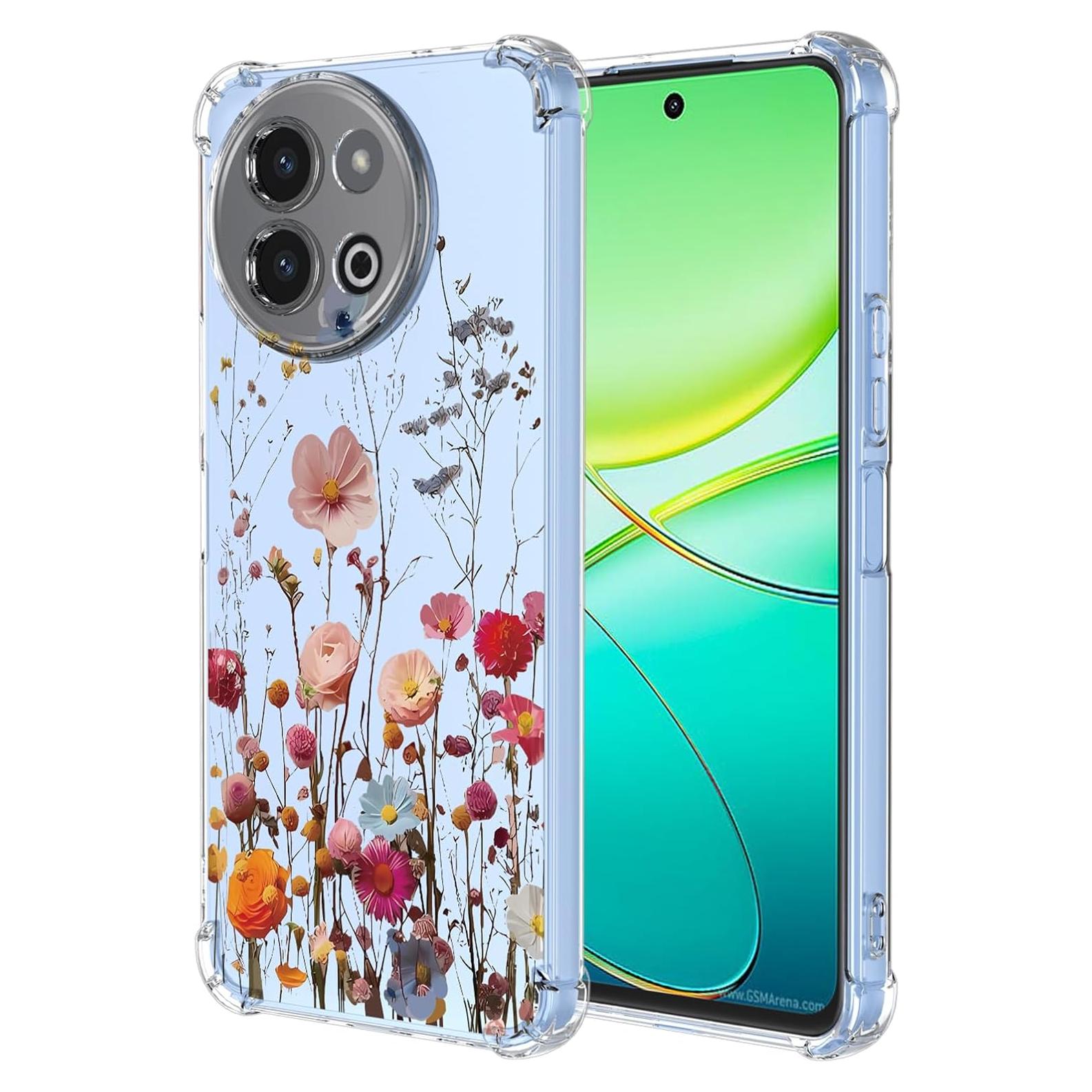 Funda Floral Vivo Y38 5G TPU Transparente Antigolpes