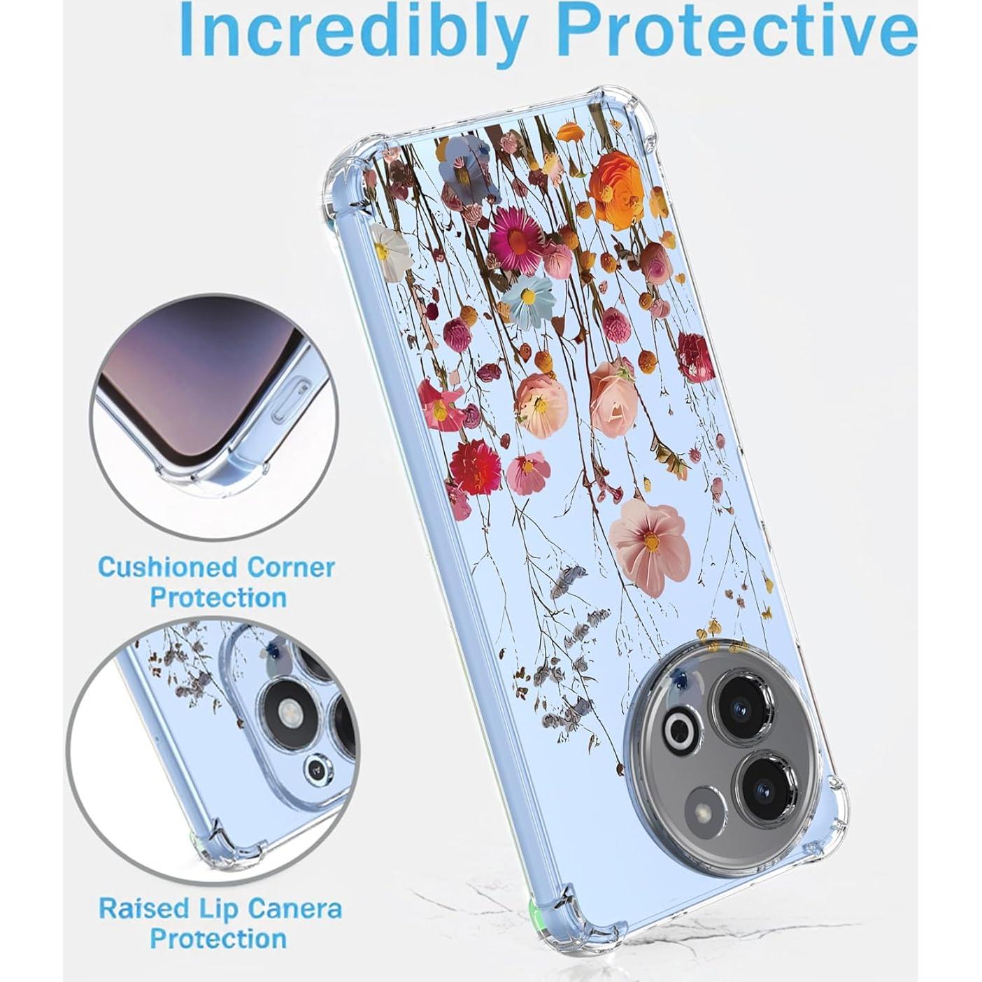 Funda Floral Vivo Y38 5G TPU Transparente Antigolpes