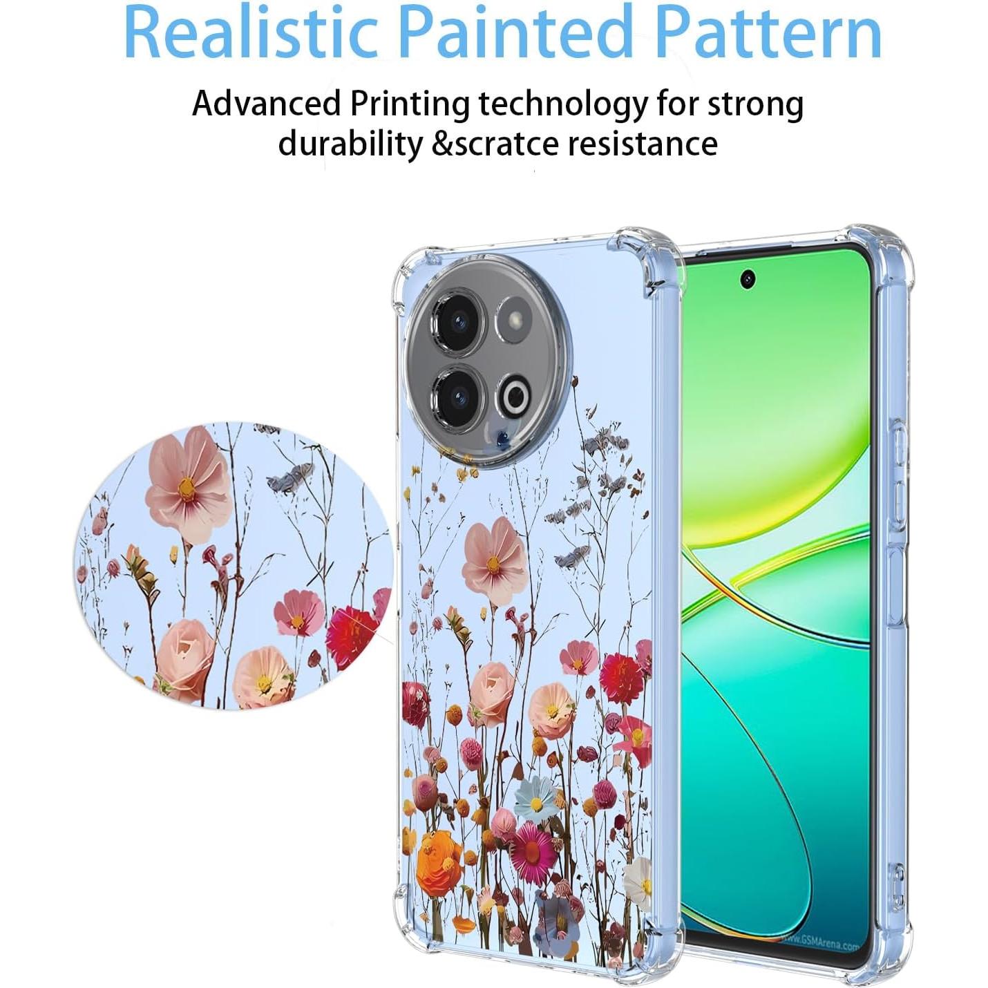 Funda Floral Vivo Y38 5G TPU Transparente Antigolpes