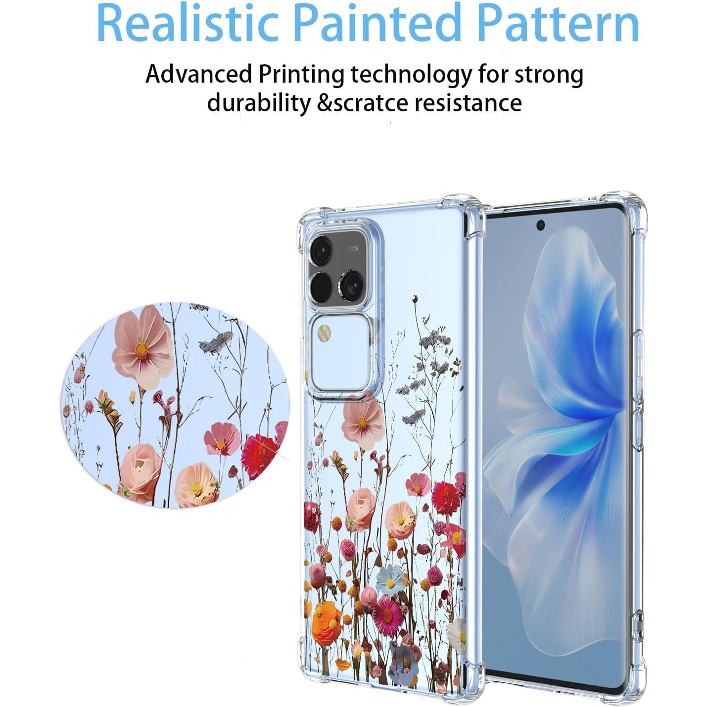Funda Floral Vivo S18/V30 Pro - TPU Ultra Delgada y Resistente