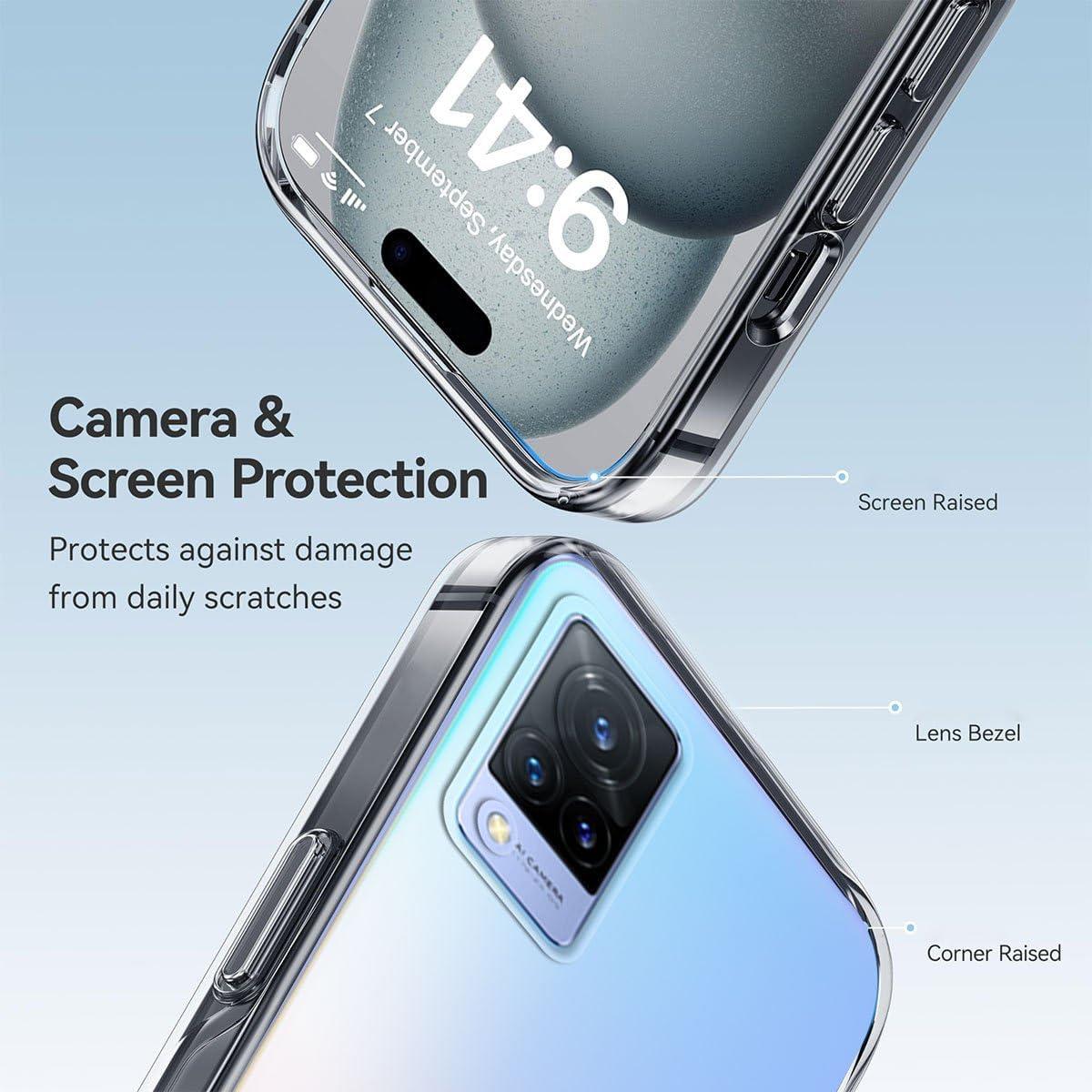 Funda para teléfono Vivo V21 4G JOYGO, protección militar clara