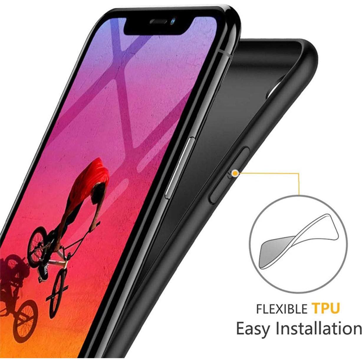 Funda de Silicona Negra HHUAN para Vivo Y53s 4G - Anticaída