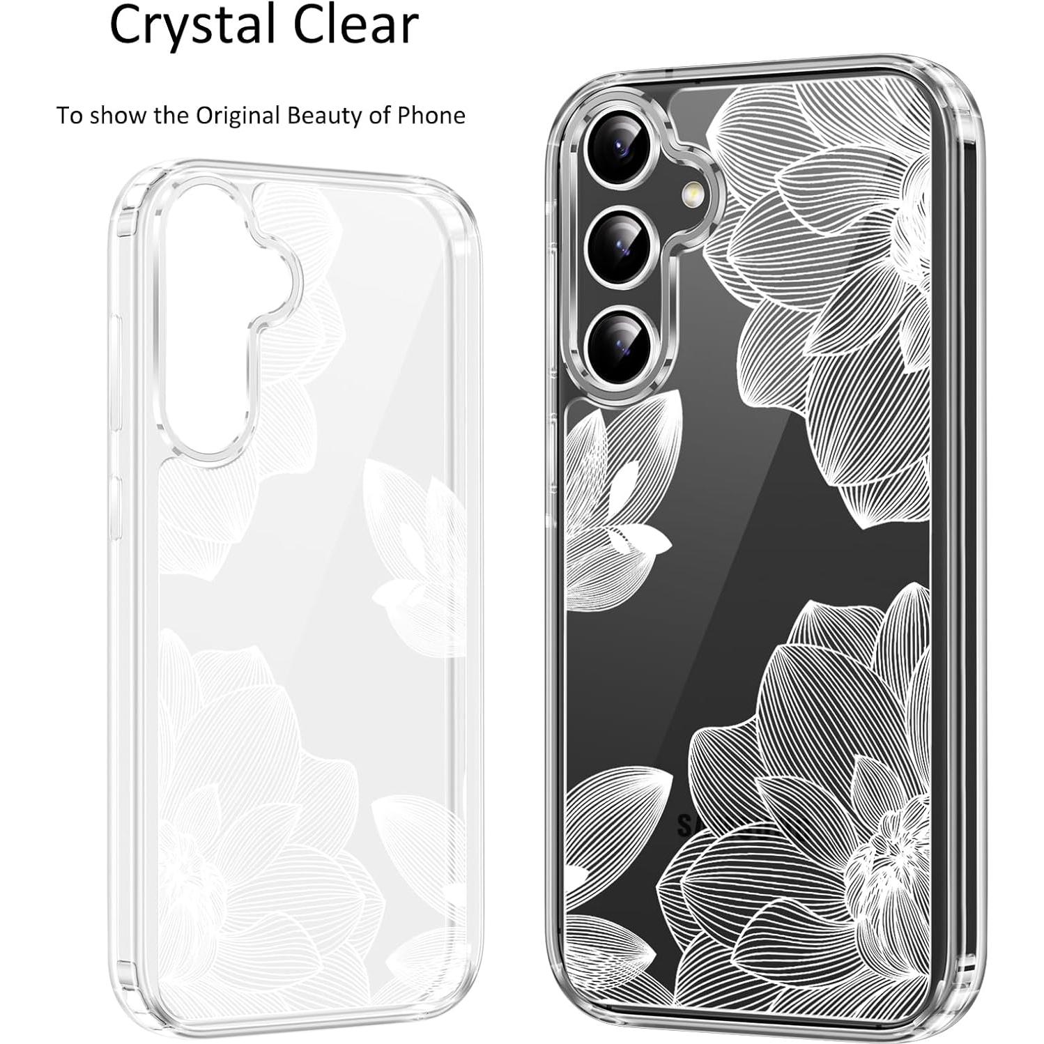 Funda TPU Floral Samsung Galaxy A16 5G Loto Blanco 6.7"