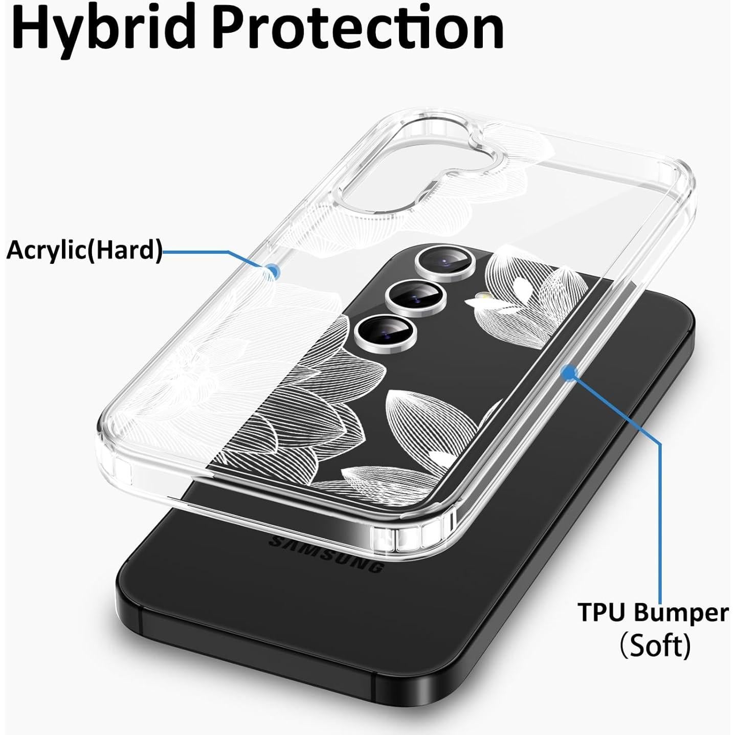 Funda TPU Floral Samsung Galaxy A16 5G Loto Blanco 6.7"