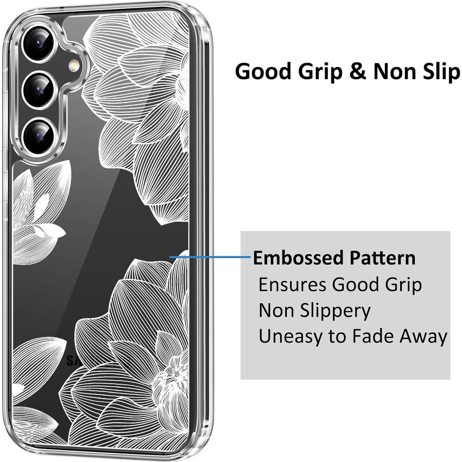 Funda TPU Floral Samsung Galaxy A16 5G Loto Blanco 6.7"