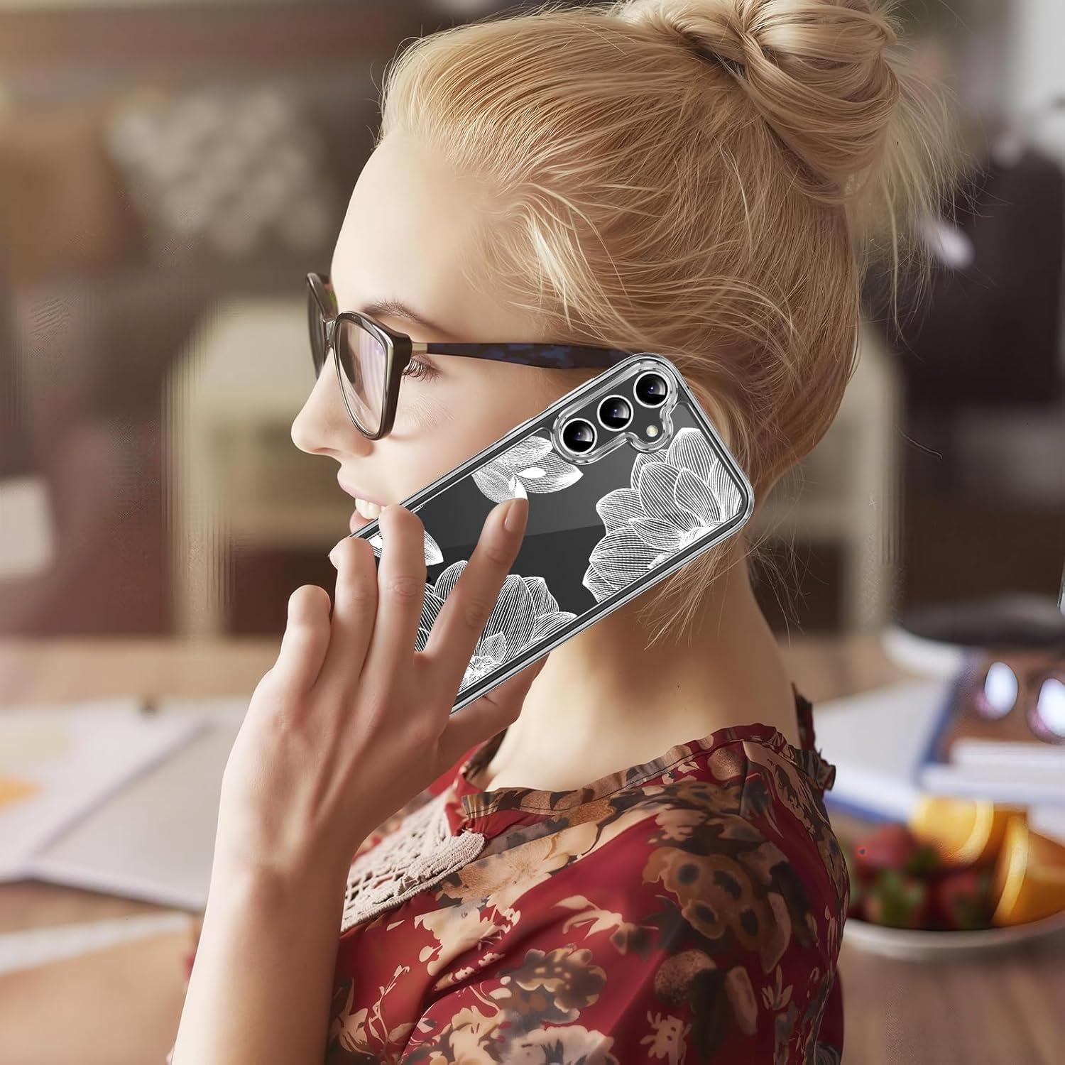 Funda TPU Floral Samsung Galaxy A16 5G Loto Blanco 6.7"