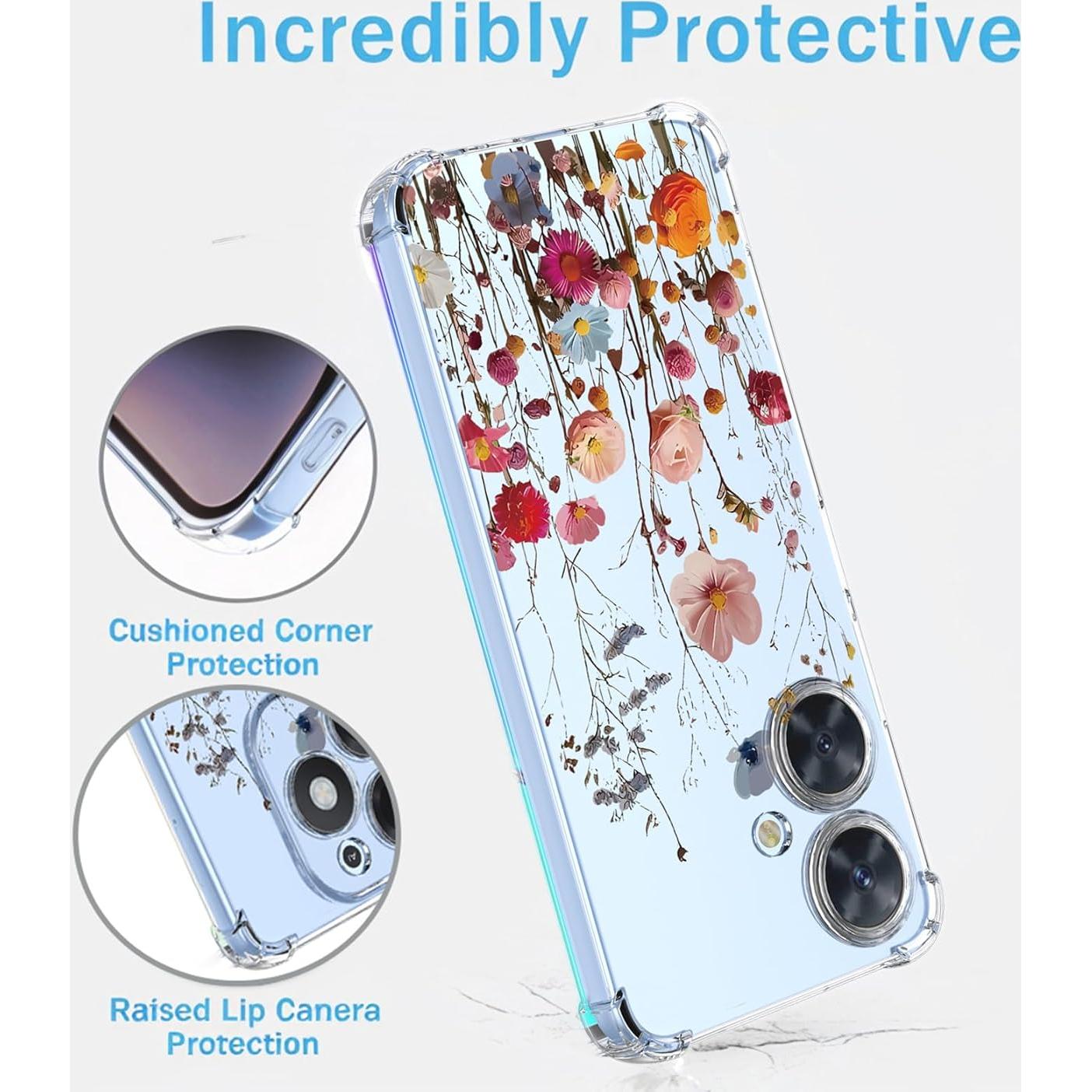 Funda Floral Vivo Y35 Plus/Y35m Plus/Y27 4G TPU Transparente