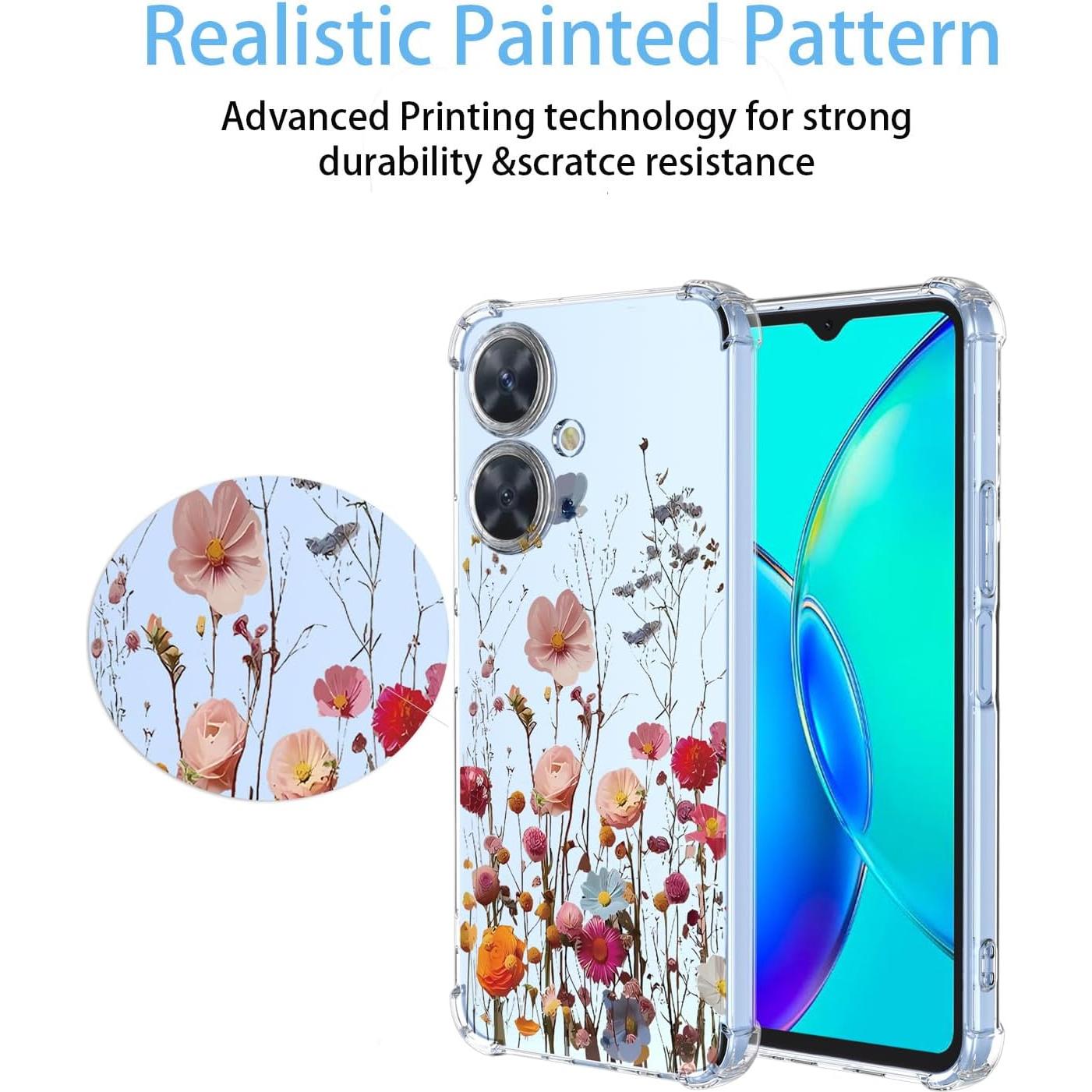 Funda Floral Vivo Y35 Plus/Y35m Plus/Y27 4G TPU Transparente