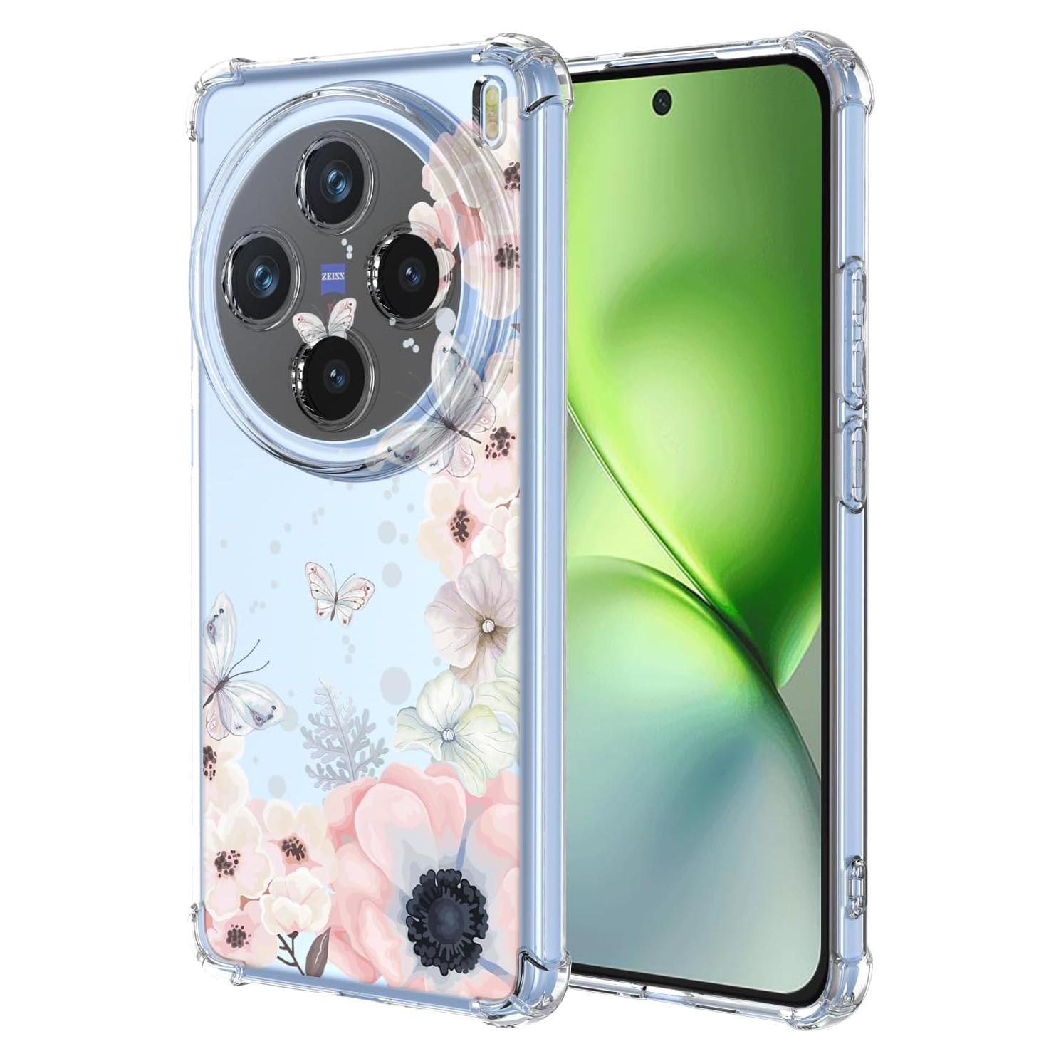Funda para Vivo X200 Pro 5G RRXSYXL Floral Rosa Antigolpes