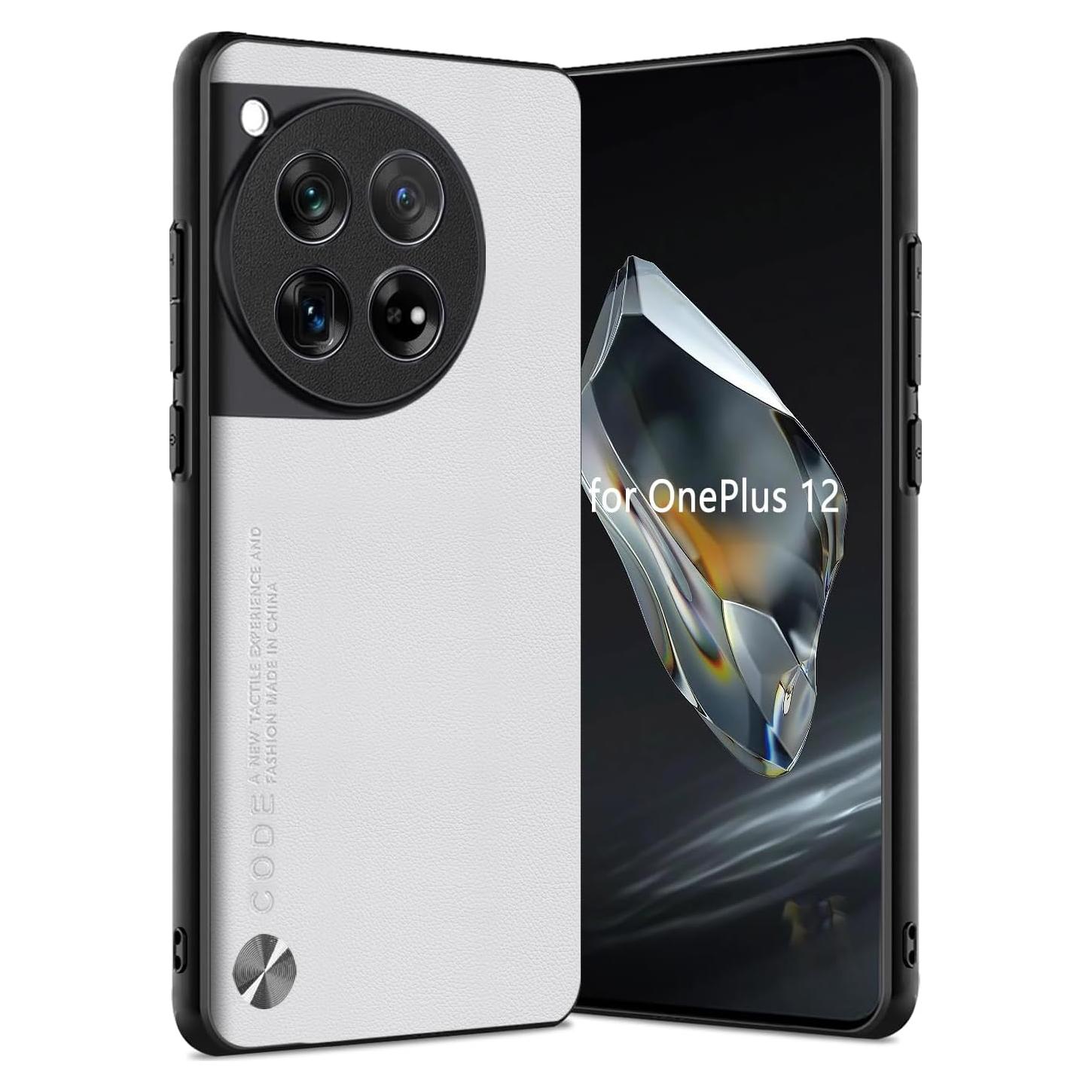 Funda para OnePlus 12 5G Puxssul TPU y Cuero Sintético Blanca