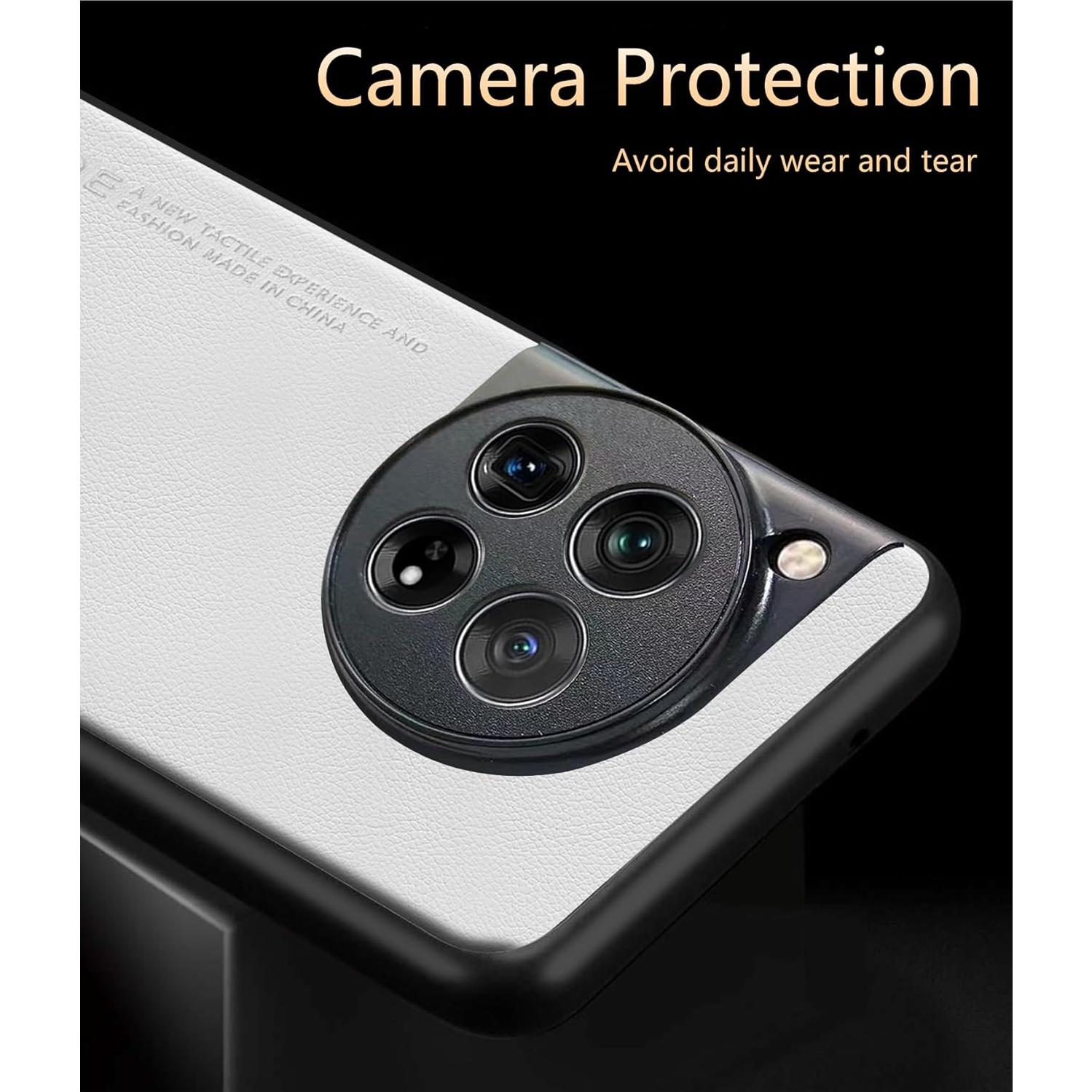 Funda para OnePlus 12 5G Puxssul TPU y Cuero Sintético Blanca