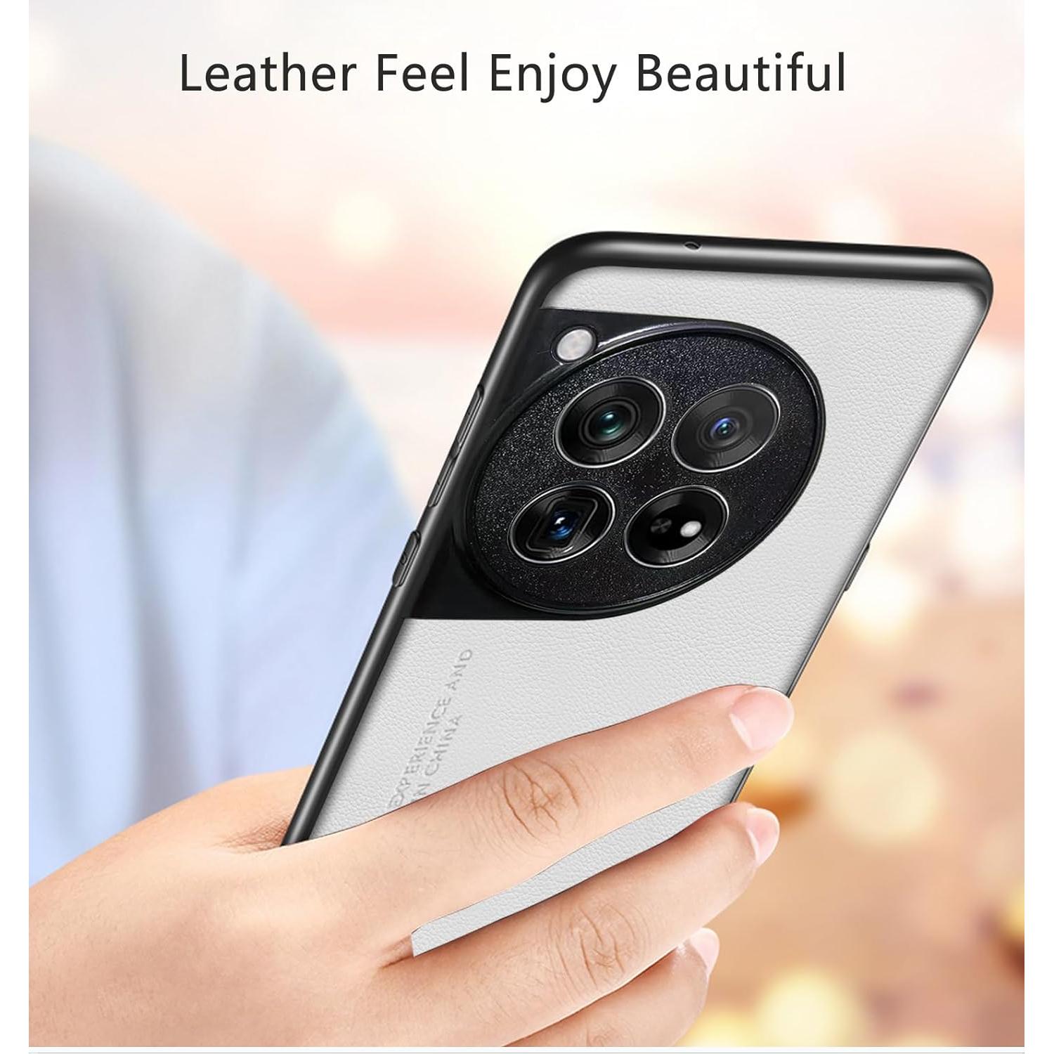 Funda para OnePlus 12 5G Puxssul TPU y Cuero Sintético Blanca