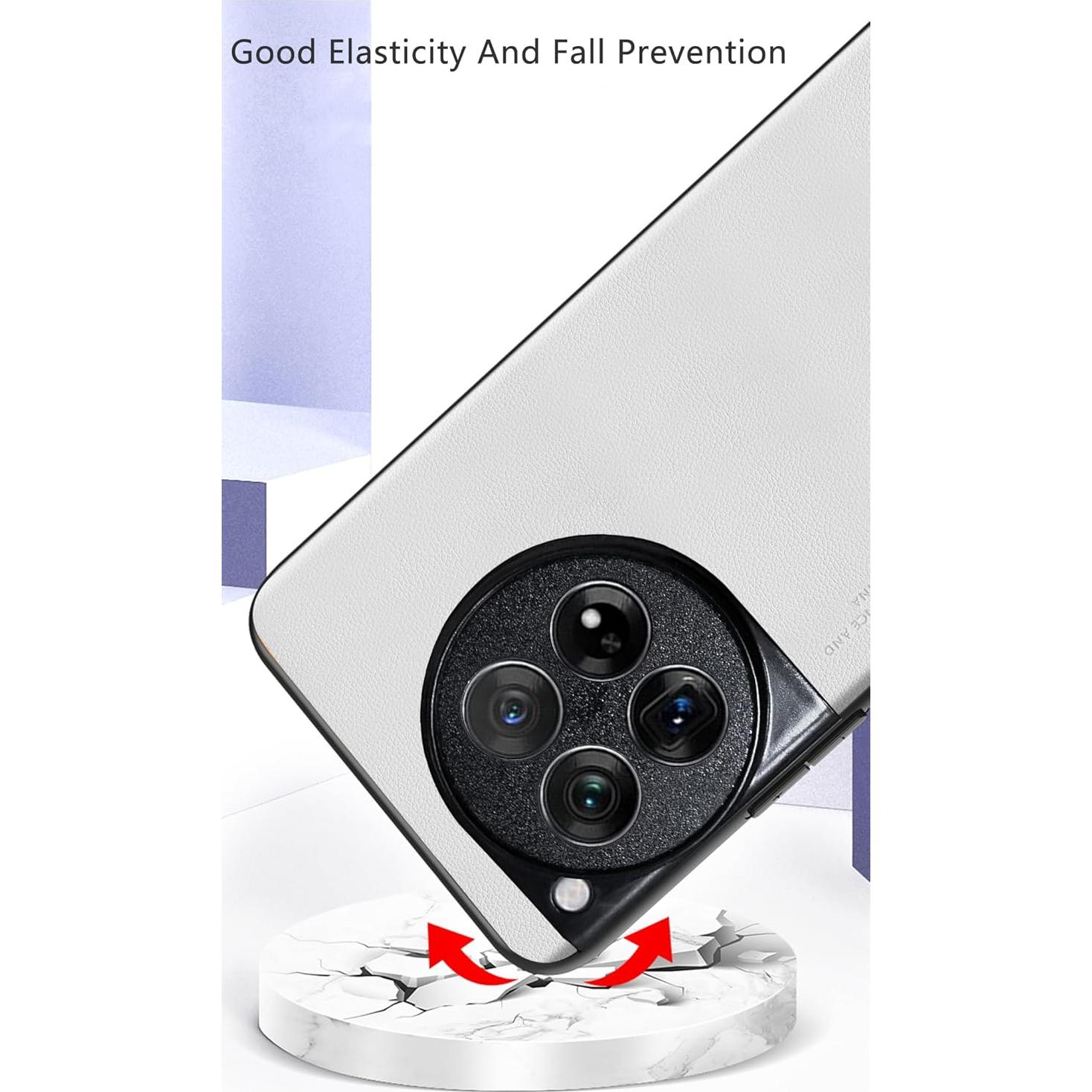 Funda para OnePlus 12 5G Puxssul TPU y Cuero Sintético Blanca