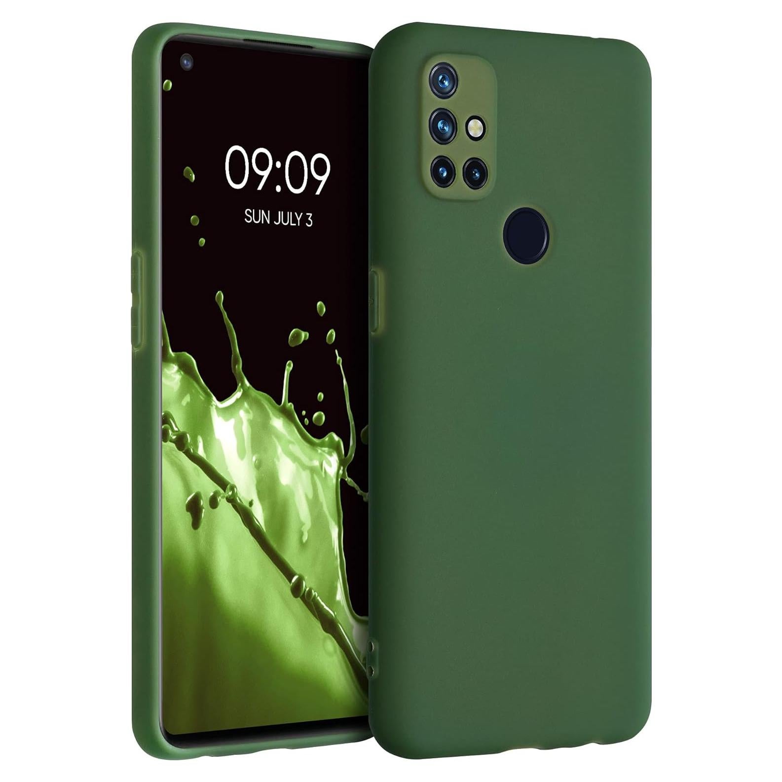 Funda kwmobile TPU Verde Oscuro para OnePlus Nord N10 5G