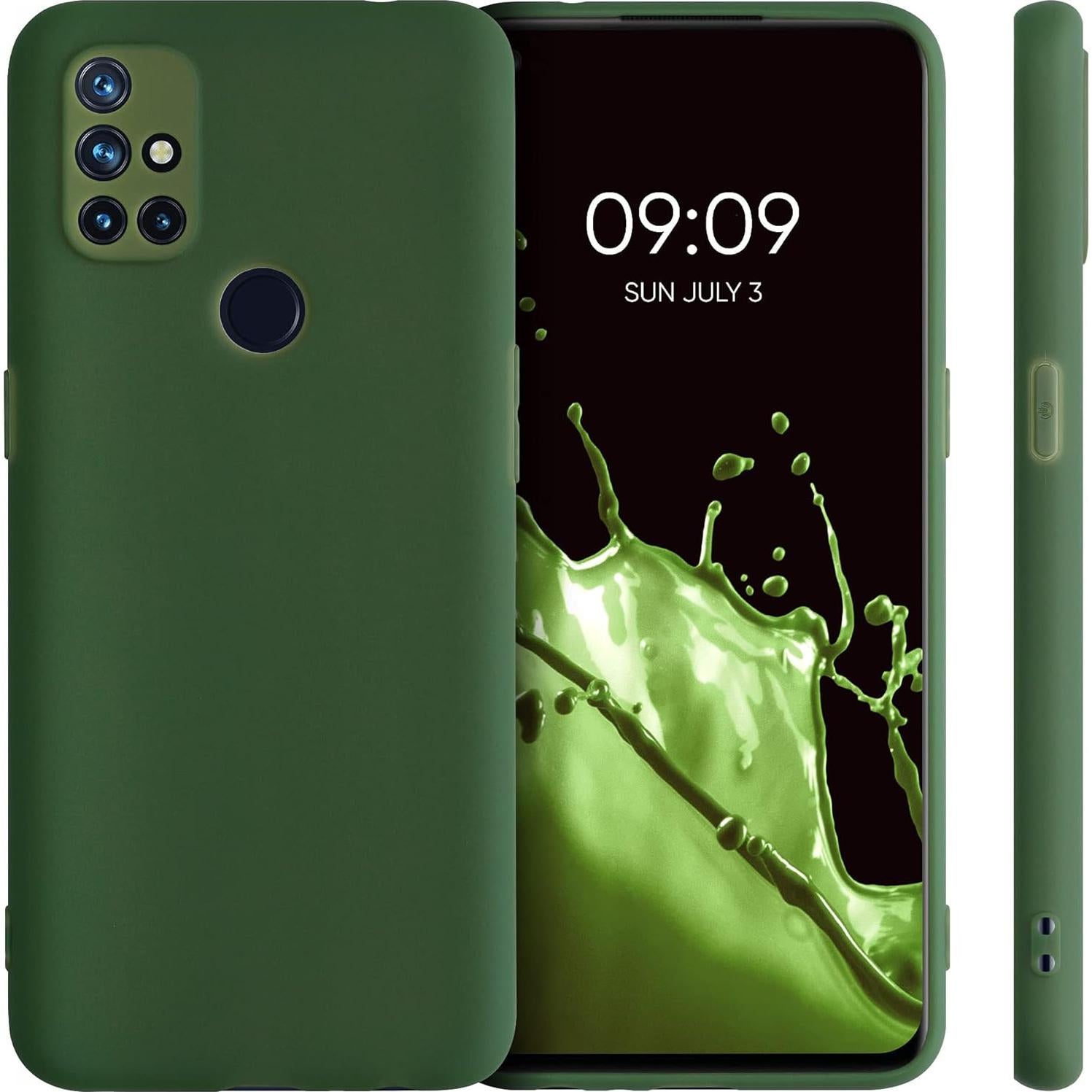 Funda kwmobile TPU Verde Oscuro para OnePlus Nord N10 5G