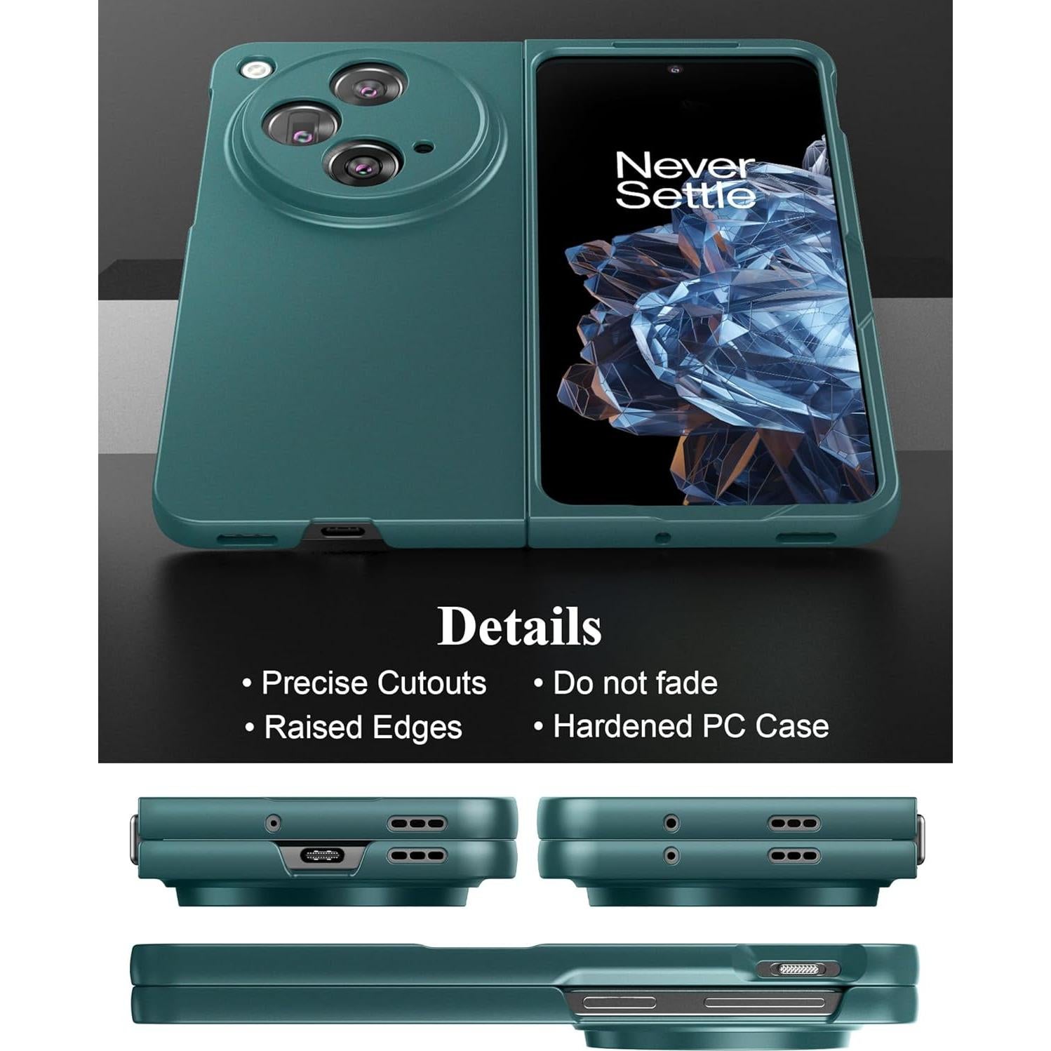 Funda Dura Mate Delgado Cresee para OnePlus Open 2023 - Verde