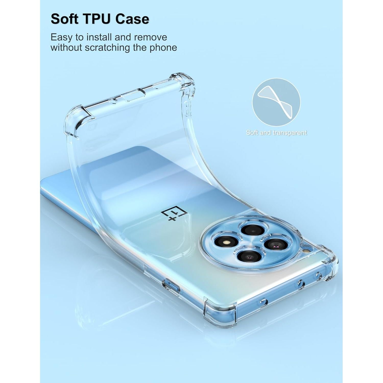 Funda TPU Transparente para OnePlus 12R - Protección Reforzada