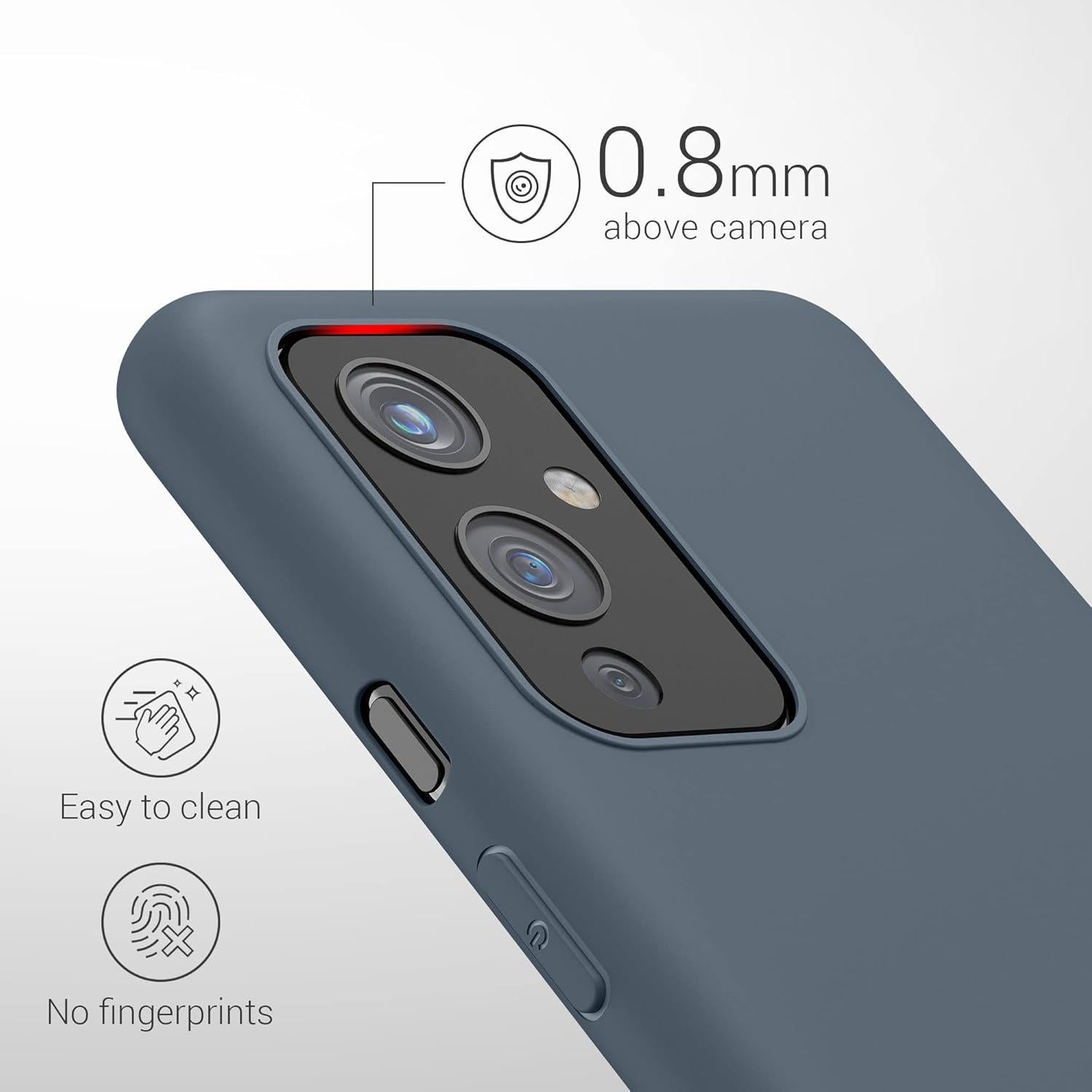 Funda Silicona TPU kwmobile para OnePlus 9 - Pizarra Oscura