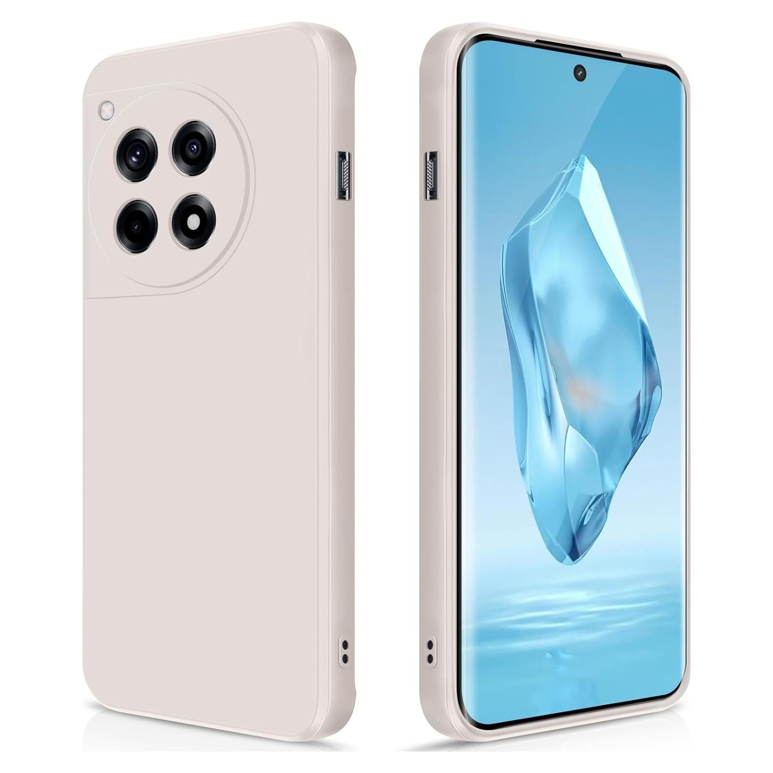 Funda de Silicona GiiYoon para OnePlus 12R, Protección Completa Blanca