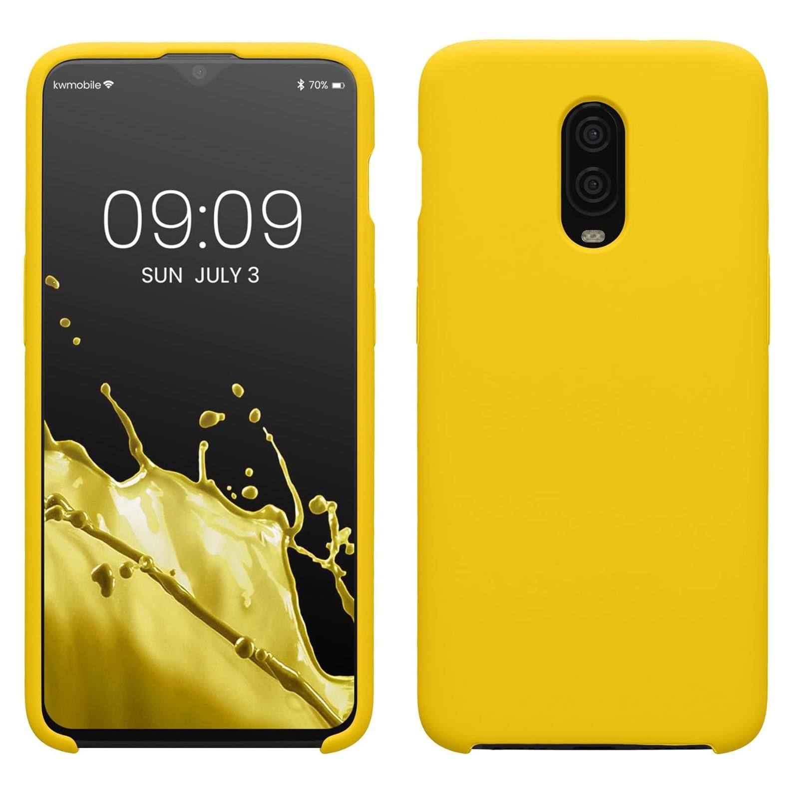 Funda de Silicona TPU kwmobile para OnePlus 6T - Amarillo Radiante