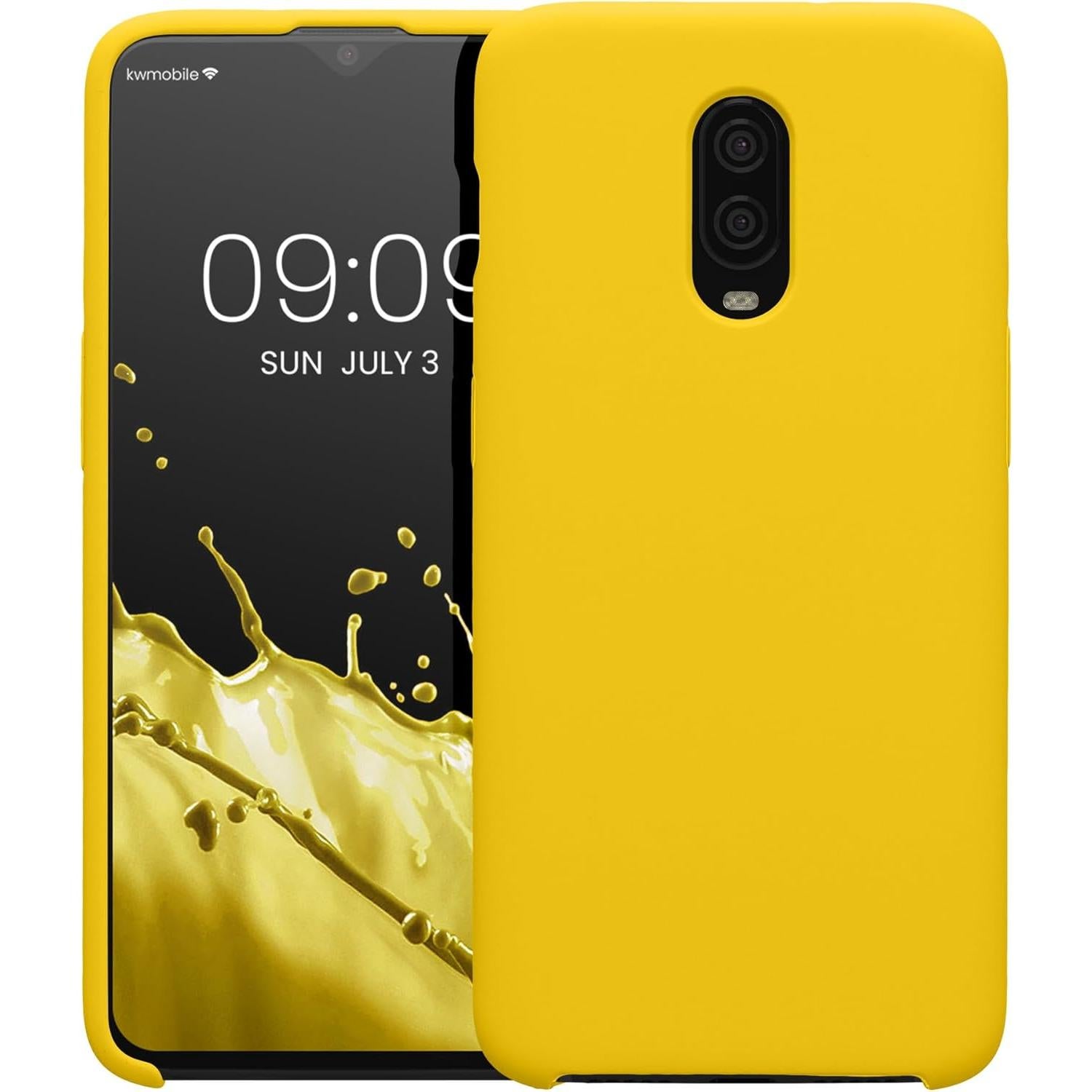 Funda de Silicona TPU kwmobile para OnePlus 6T - Amarillo Radiante