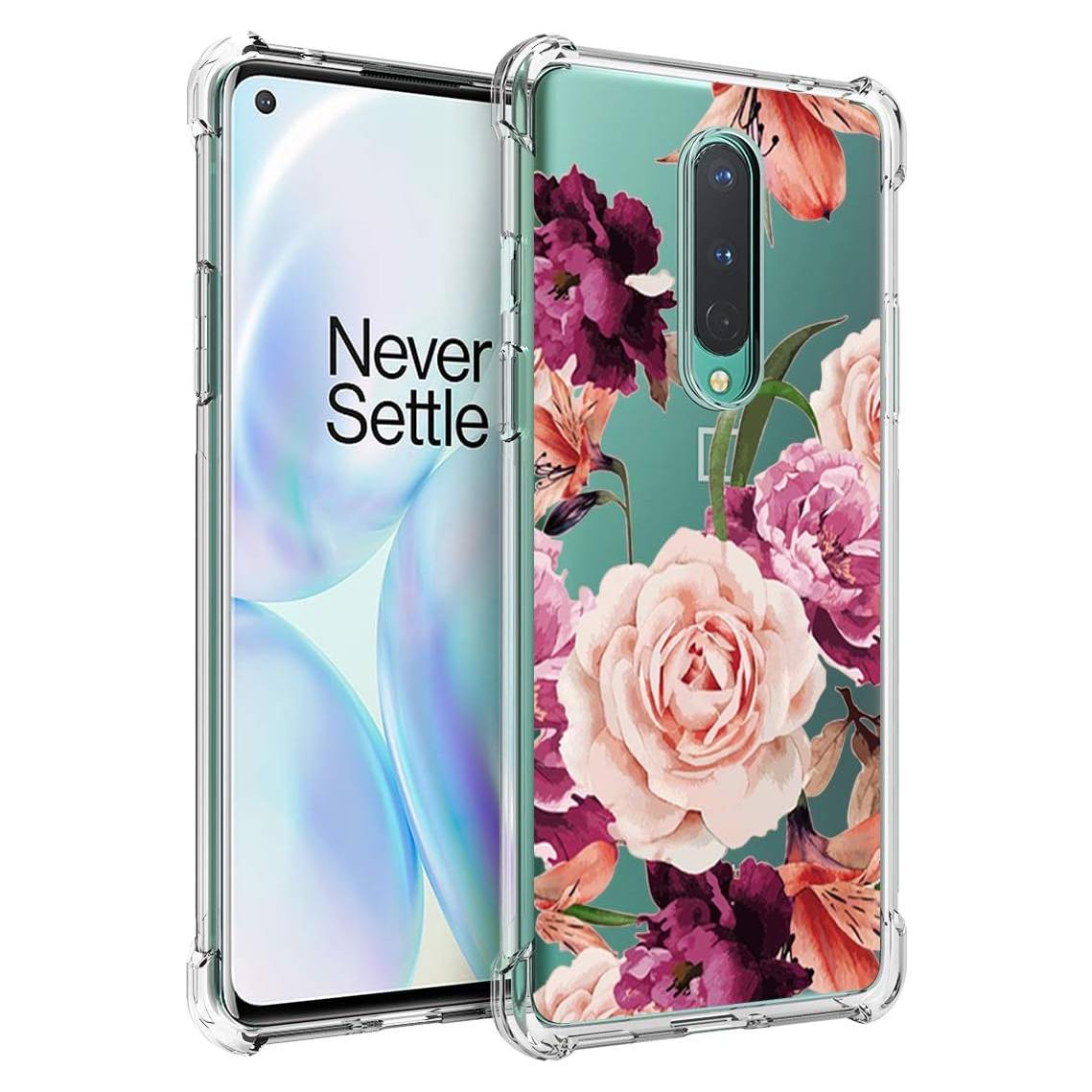 Funda Osophter para OnePlus 8 - Flor Púrpura, TPU Flexible