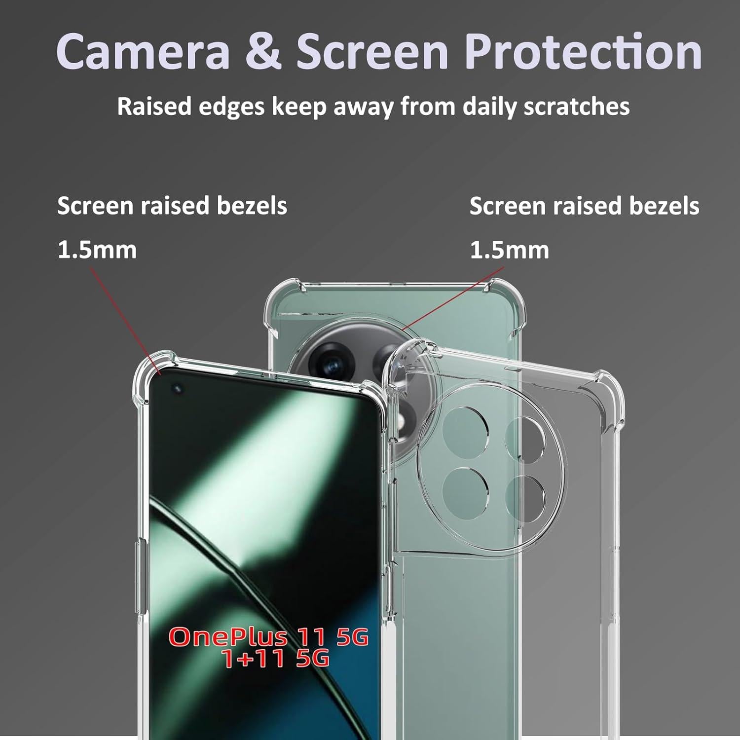 Funda TPU Transparente USTIYA para OnePlus 11 - Bumper Antigolpes
