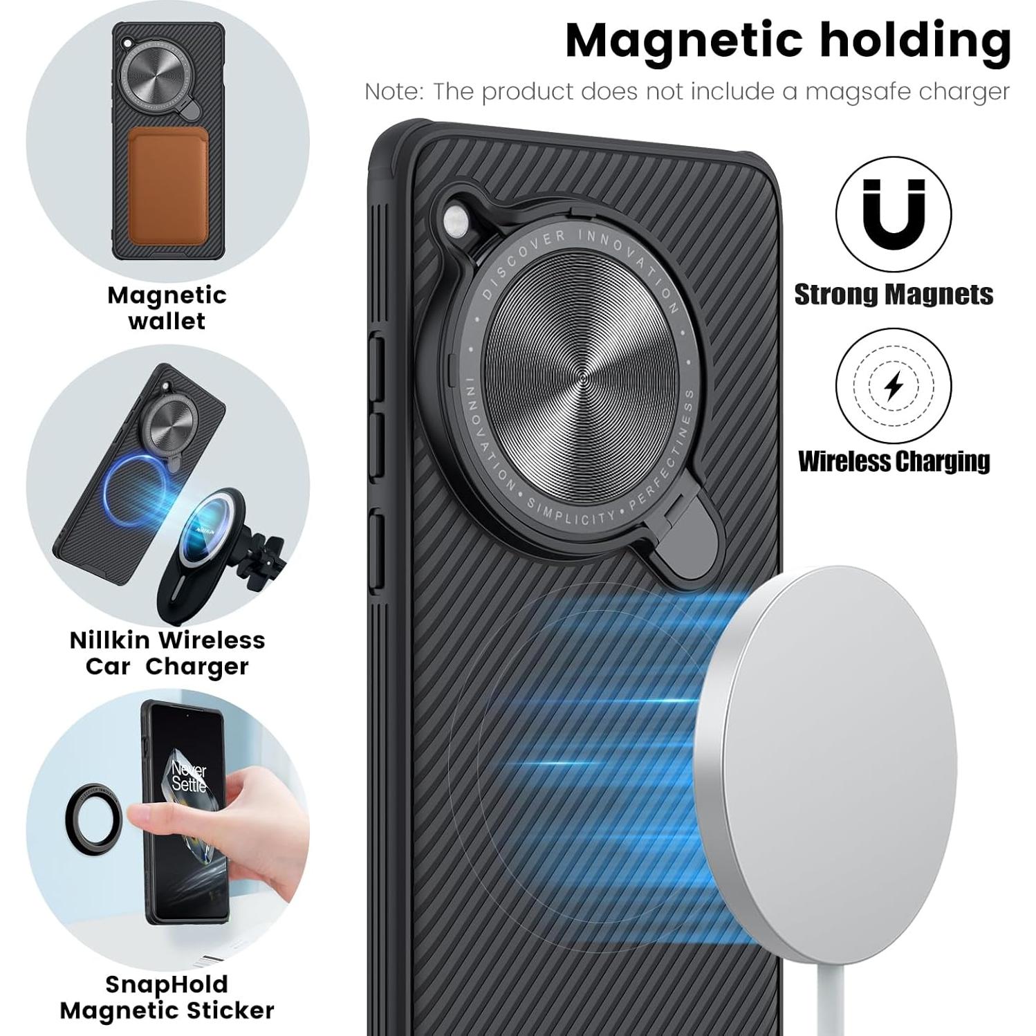 Funda Magnética Nillkin para OnePlus 12 con Soporte - Negro