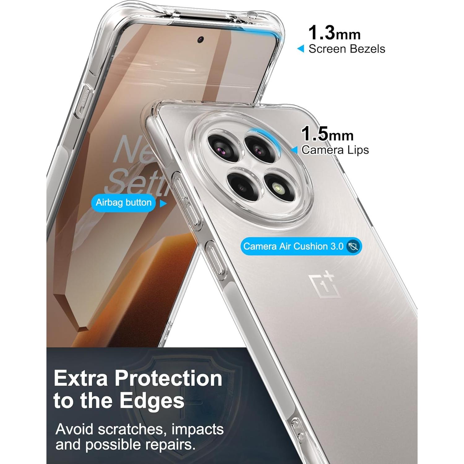 Funda Transparente Foluu para OnePlus 13R 5G 2025 - TPU Resistente