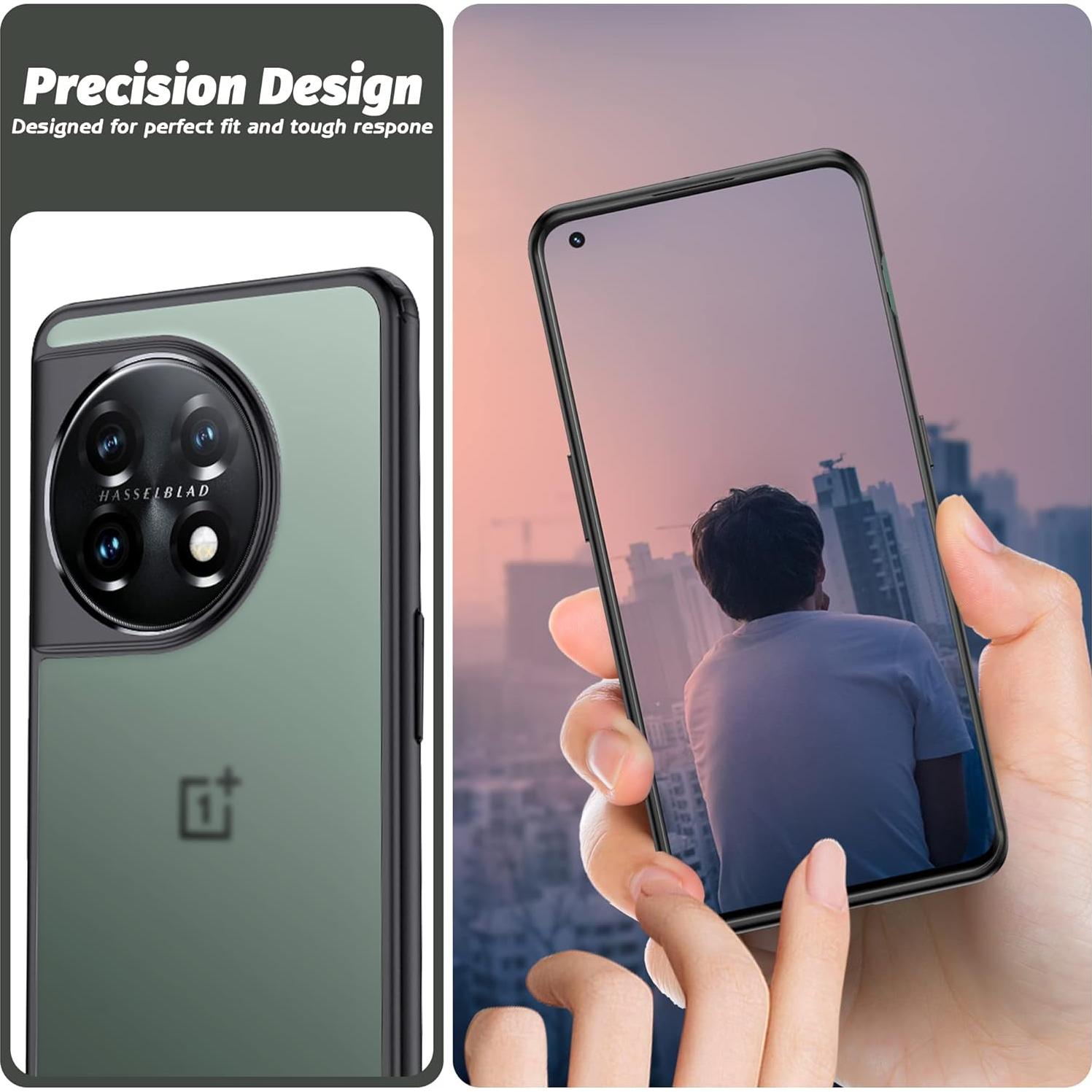 Funda Bumper Orzero para OnePlus 11 5G - Negro Mate, Antigolpes