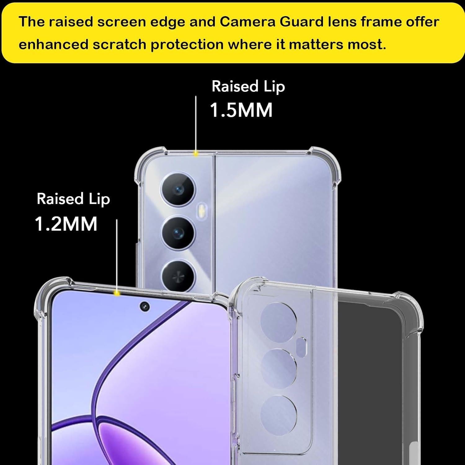 Funda TPU Transparente USTIYA para Realme C65 4G - Protección Militar