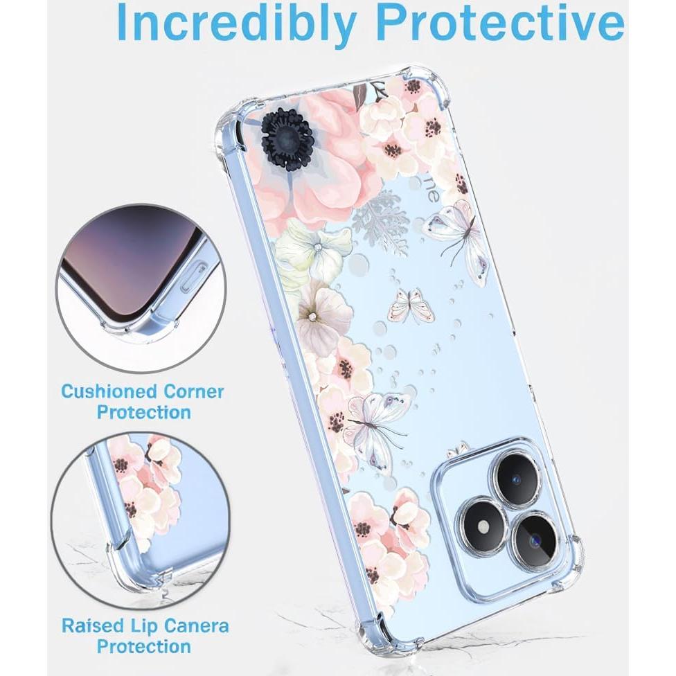 Funda Protectora Oppo Realme C53/C51/Note 50 Floral