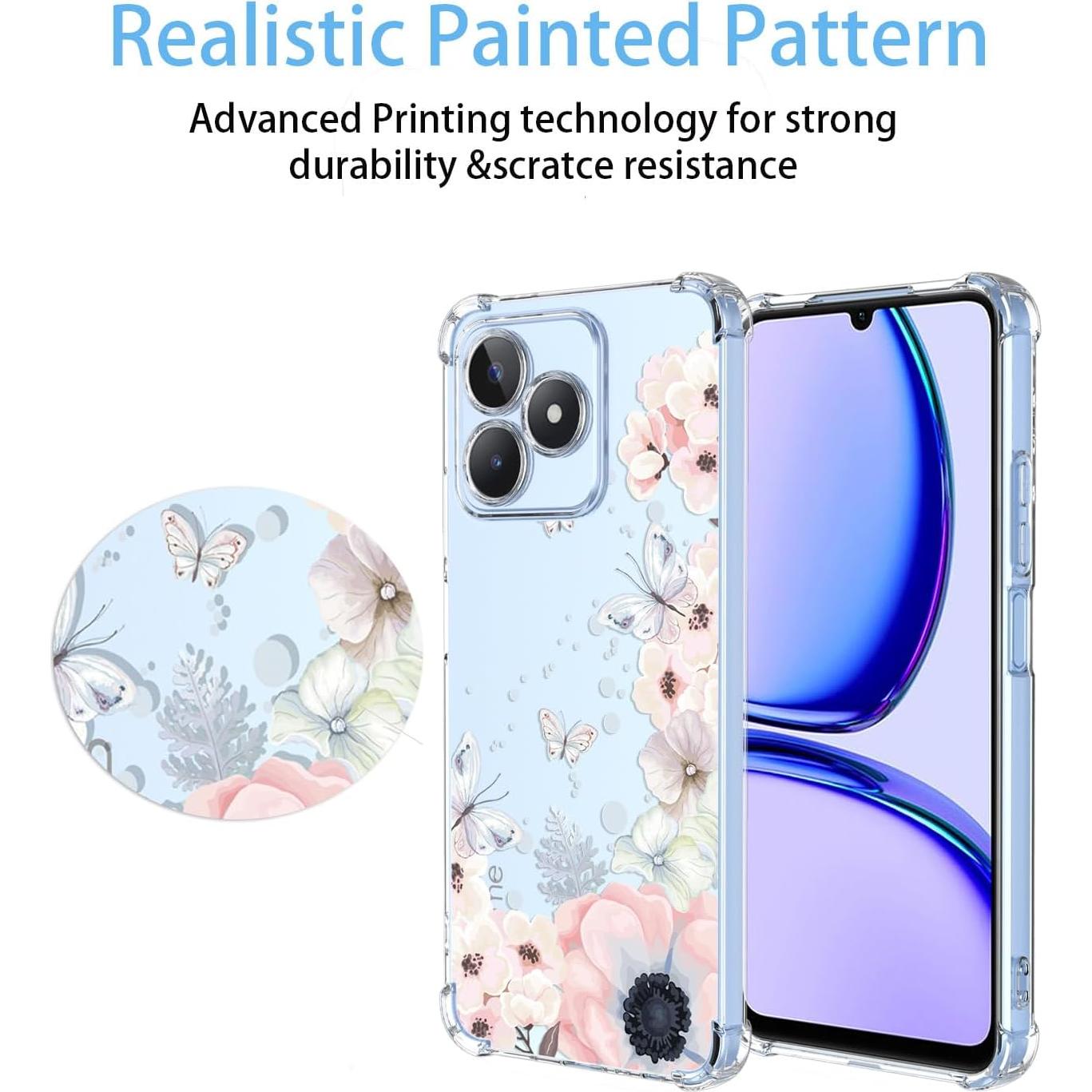 Funda Protectora Oppo Realme C53/C51/Note 50 Floral