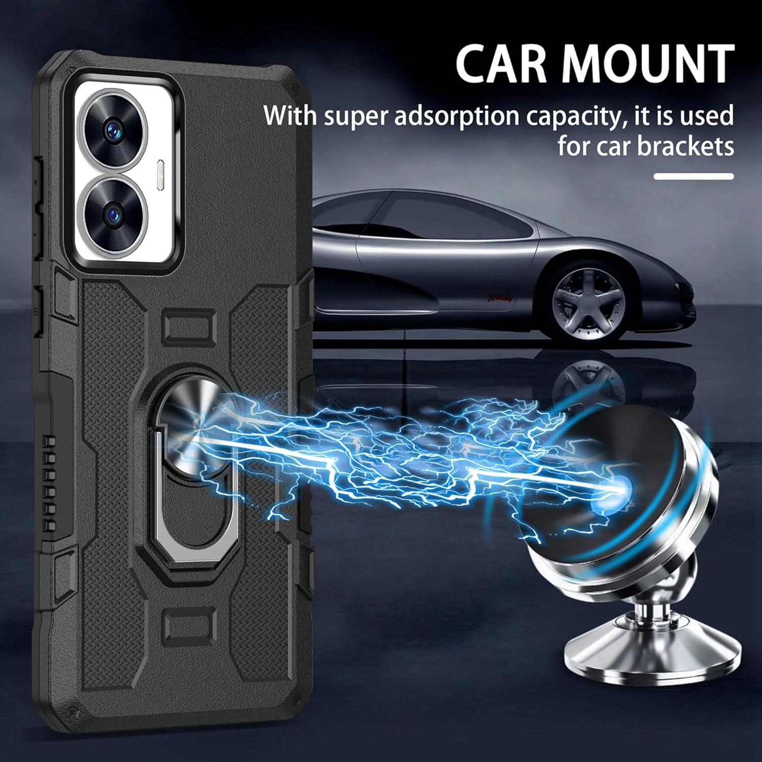 Funda Oppo Realme C55 con Soporte Magnético y Protección Militar