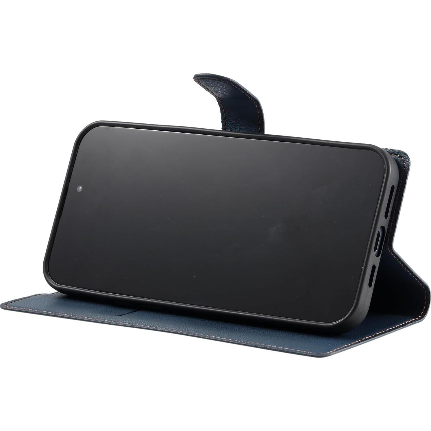 Funda de cuero PU con soporte para Realme C17 4G - Azul